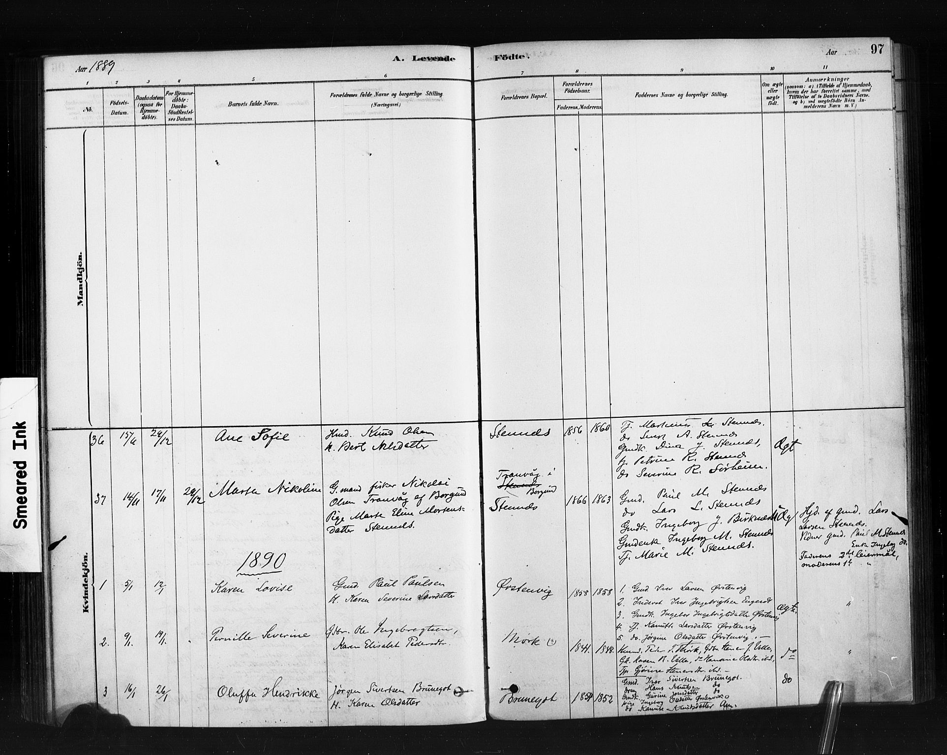 Ministerialprotokoller, klokkerbøker og fødselsregistre - Møre og Romsdal, AV/SAT-A-1454/513/L0176: Parish register (official) no. 513A03, 1877-1889, p. 97