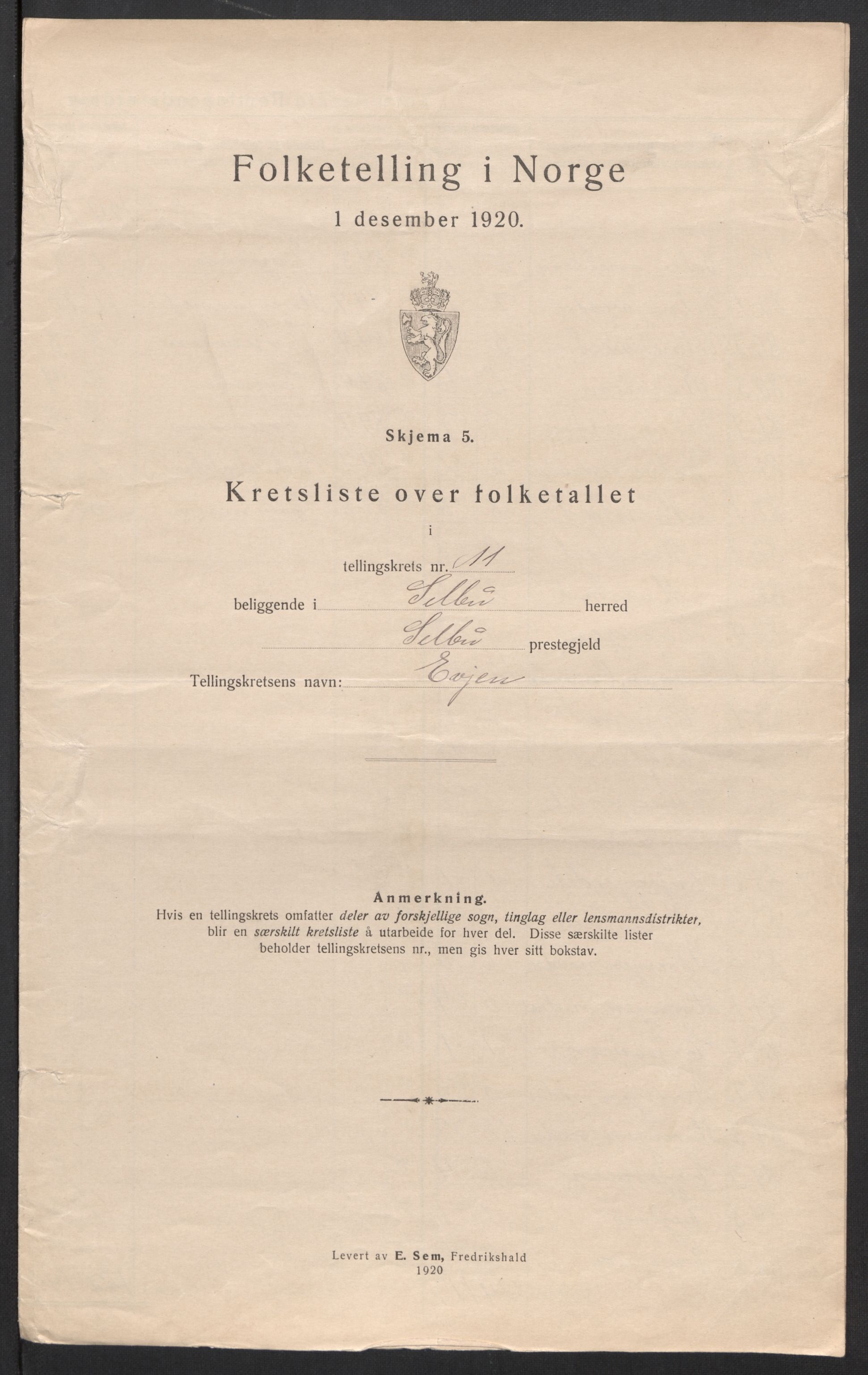 SAT, 1920 census for Selbu, 1920, p. 38