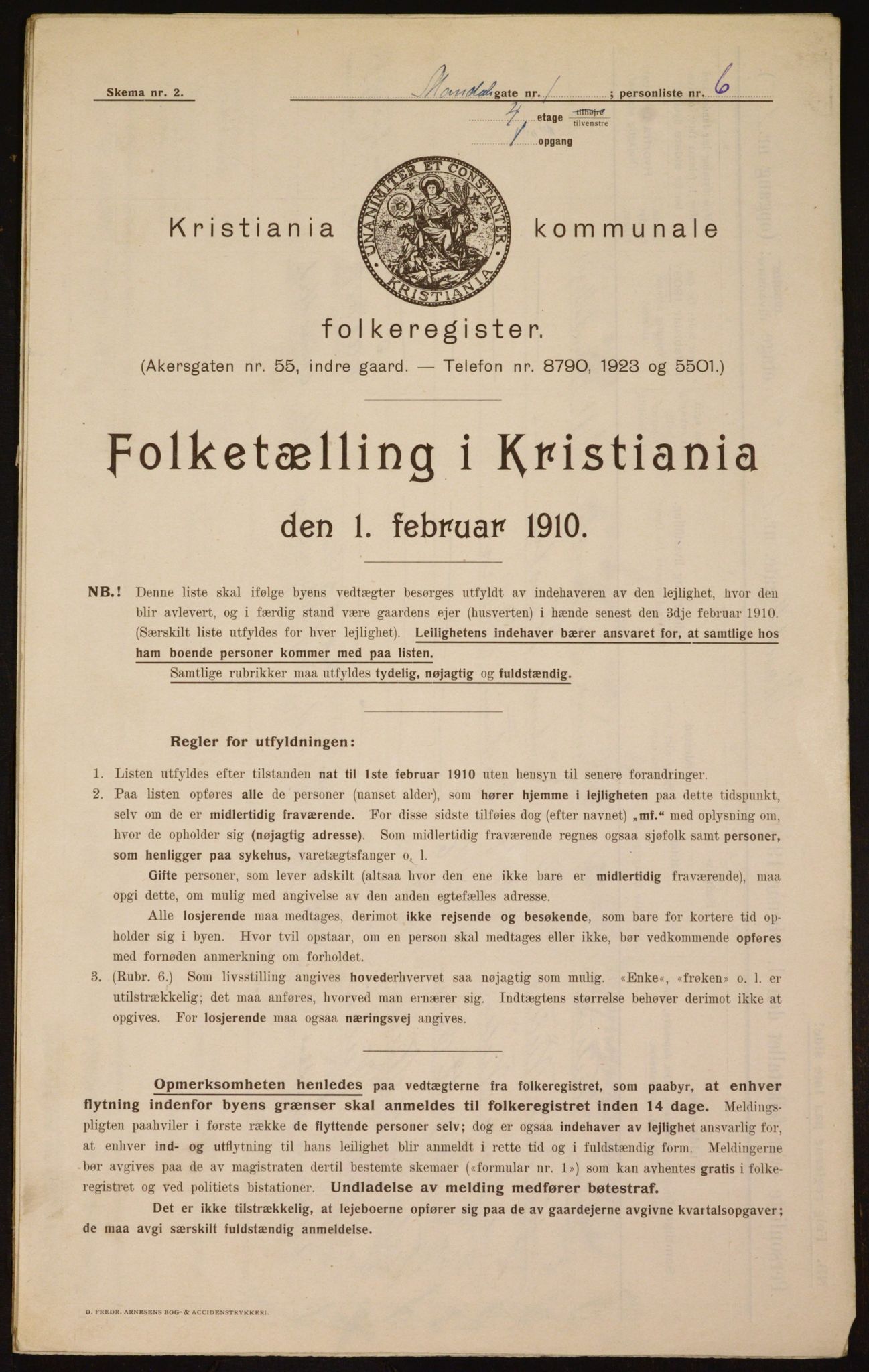 OBA, Municipal Census 1910 for Kristiania, 1910, p. 58077