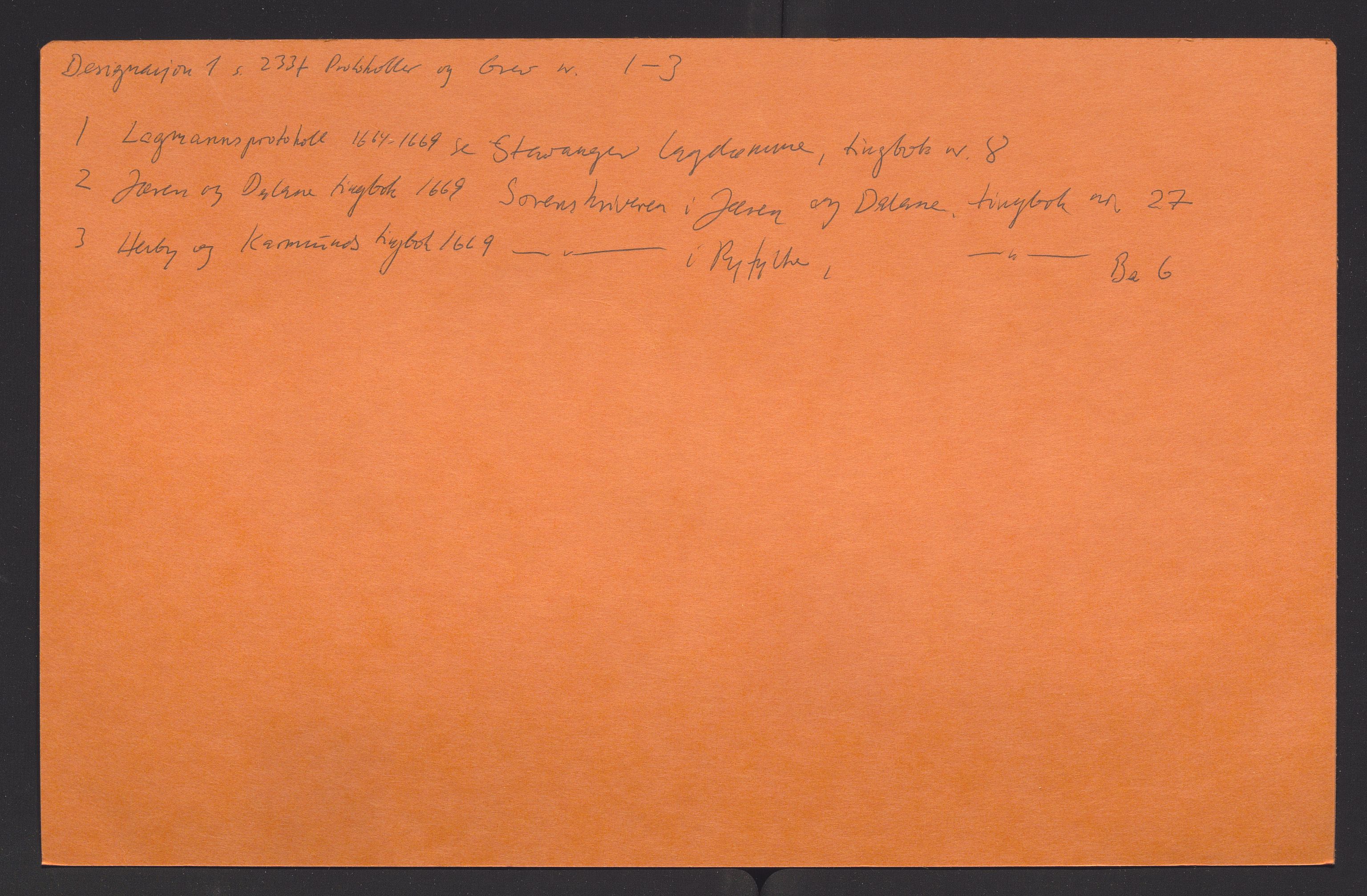 Stavanger len, AV/SAST-A-101870/Ob/L0041: Diverse, 1667-1670, p. 234