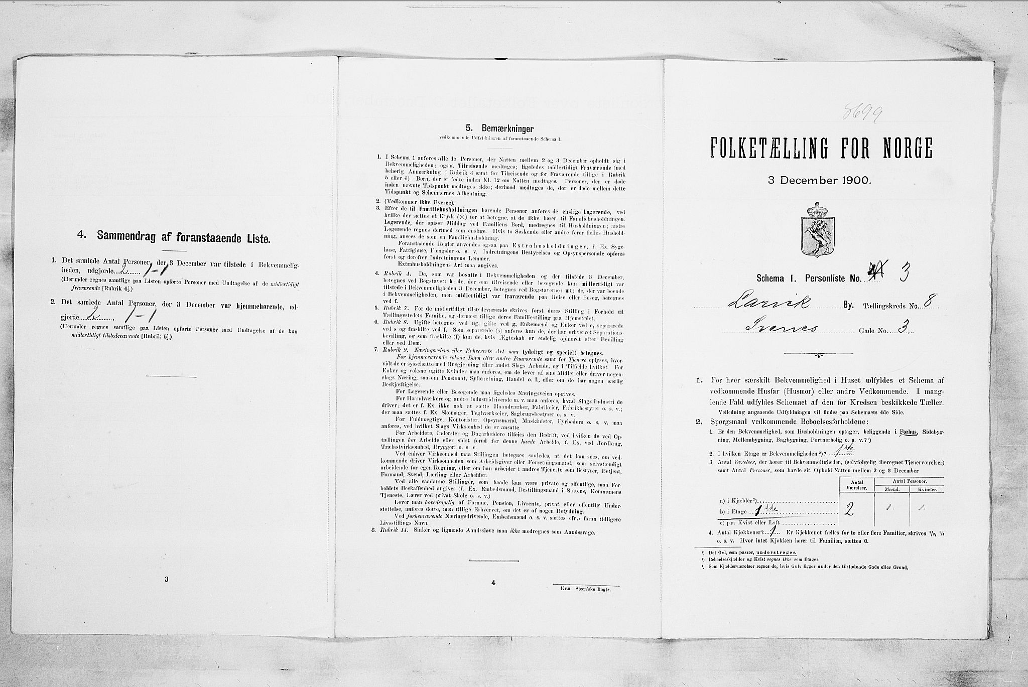RA, 1900 census for Larvik, 1900, p. 763