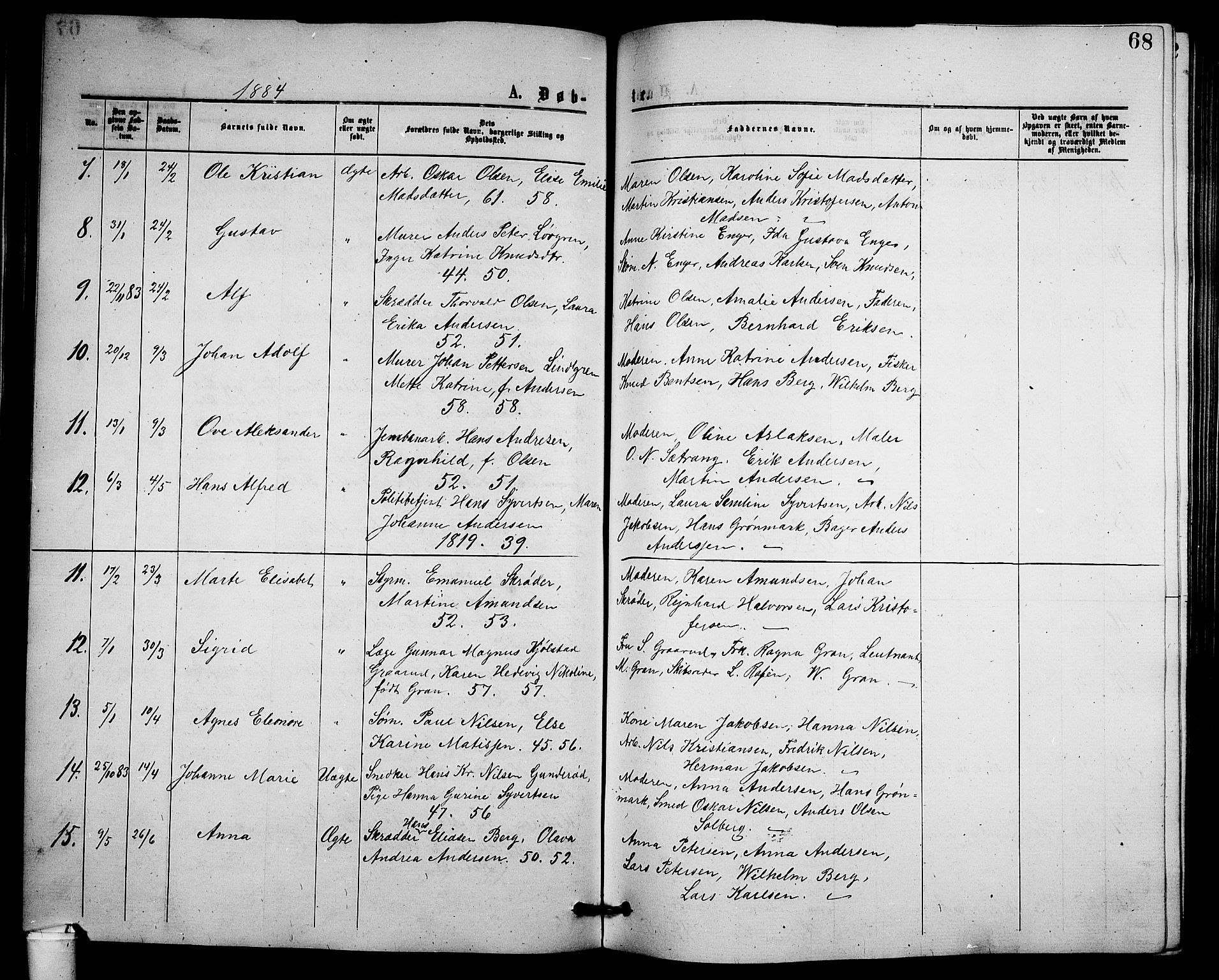Holmestrand kirkebøker, AV/SAKO-A-346/G/Ga/L0004: Parish register (copy) no. 4, 1874-1888, p. 68
