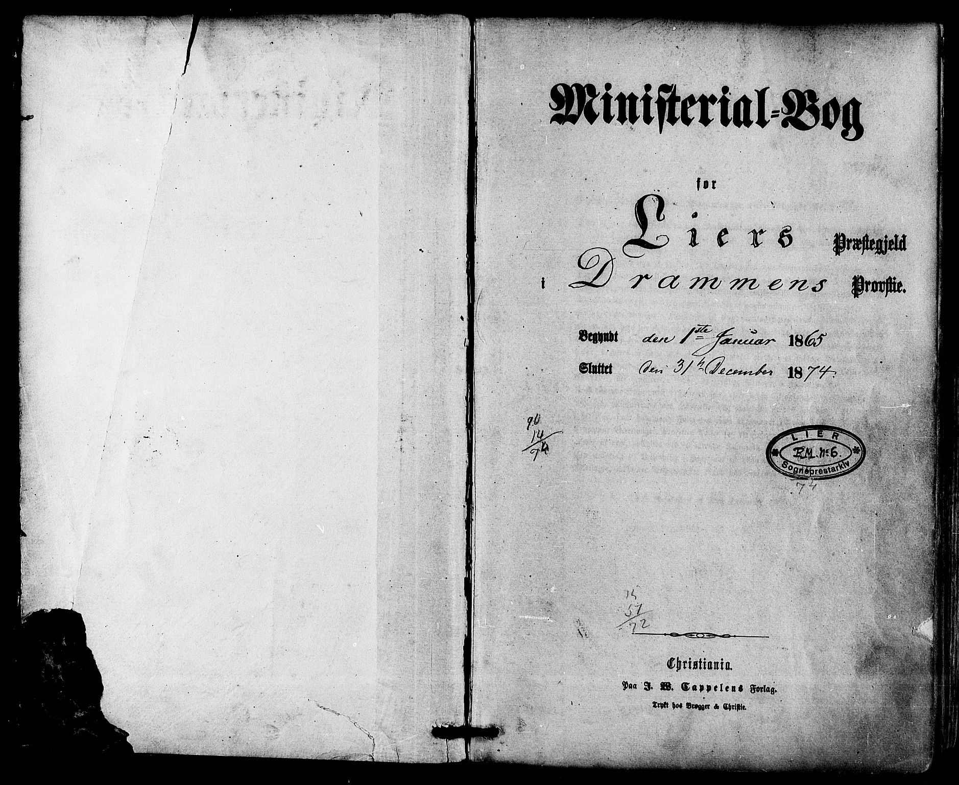 Lier kirkebøker, AV/SAKO-A-230/F/Fa/L0013: Parish register (official) no. I 13, 1865-1874