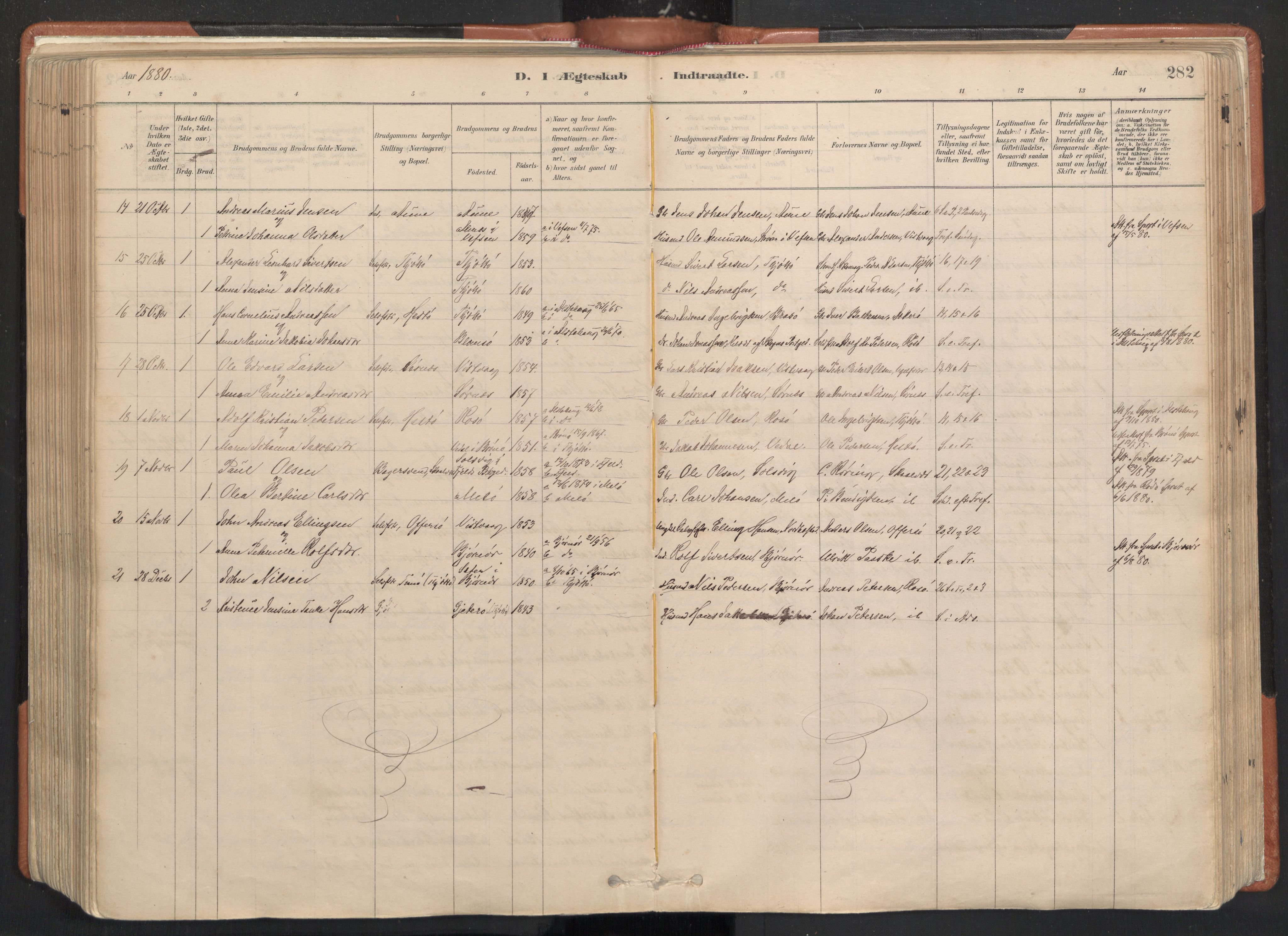 Ministerialprotokoller, klokkerbøker og fødselsregistre - Nordland, AV/SAT-A-1459/817/L0264: Parish register (official) no. 817A04, 1878-1907, p. 282