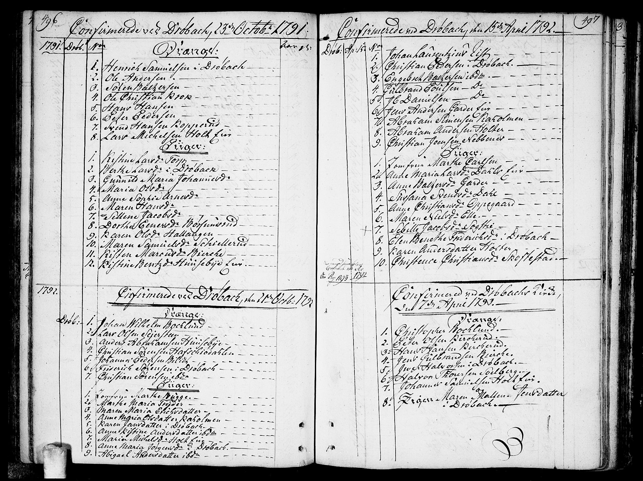 Ås prestekontor Kirkebøker, SAO/A-10894/F/Fa/L0002: Parish register (official) no. I 2, 1778-1813, p. 496-497