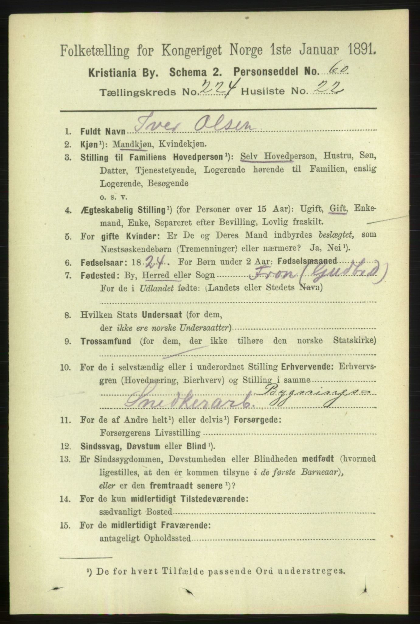 RA, 1891 census for 0301 Kristiania, 1891, p. 136260