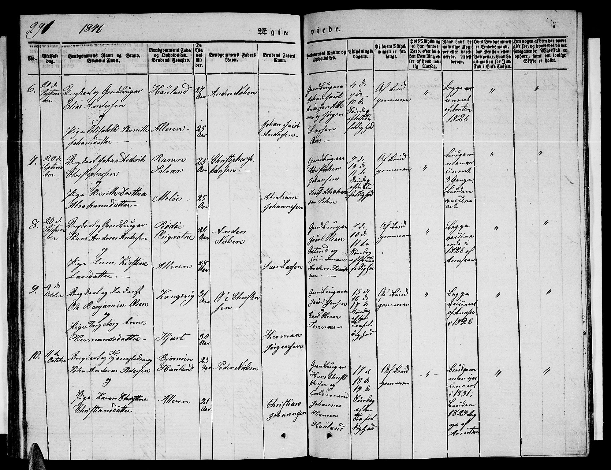 Ministerialprotokoller, klokkerbøker og fødselsregistre - Nordland, AV/SAT-A-1459/839/L0572: Parish register (copy) no. 839C02, 1841-1873, p. 291