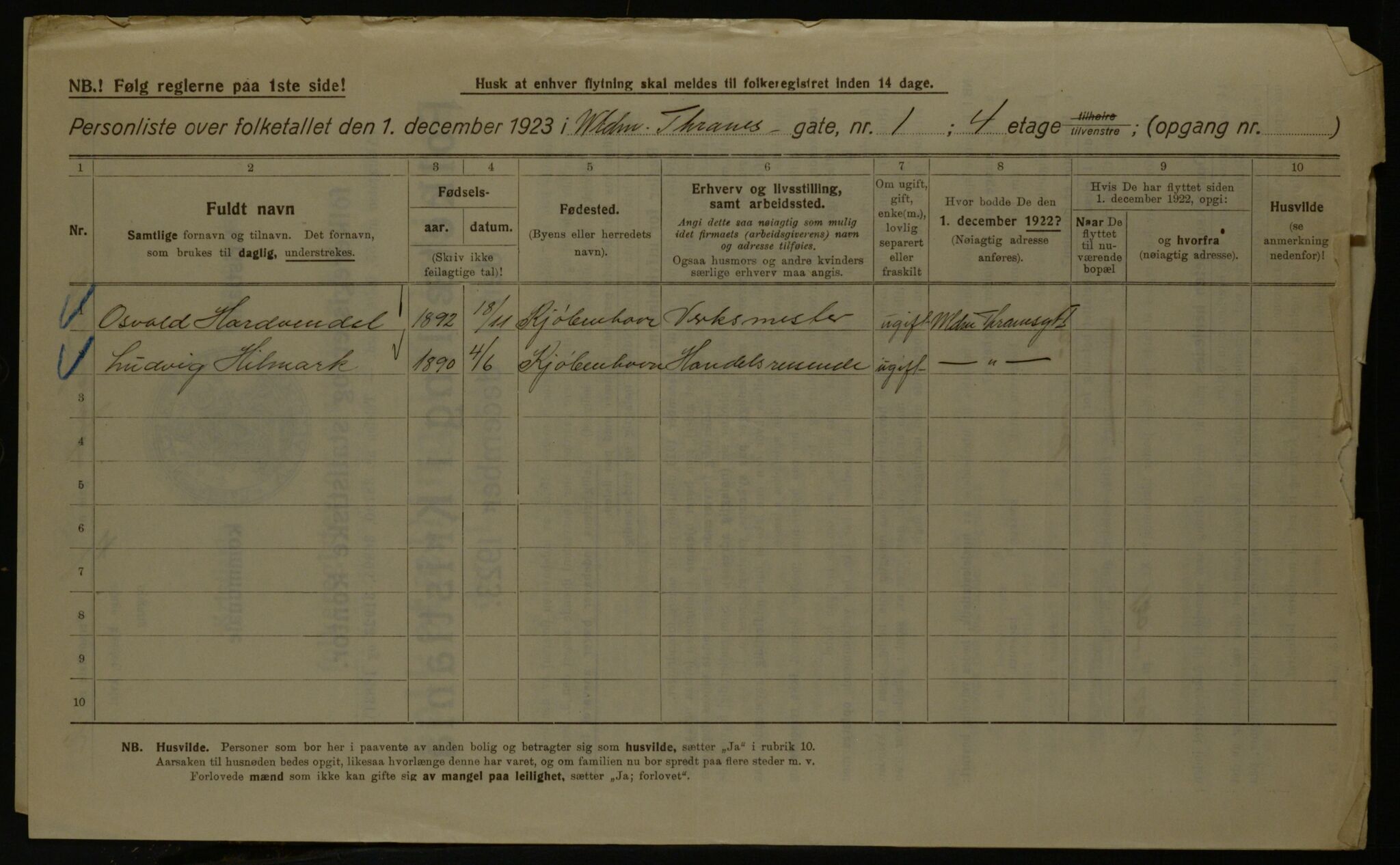 OBA, Municipal Census 1923 for Kristiania, 1923, p. 139412