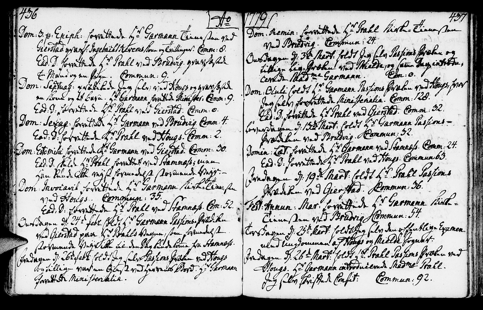 Haus sokneprestembete, AV/SAB-A-75601/H/Haa: Parish register (official) no. A 9, 1767-1781, p. 436-437