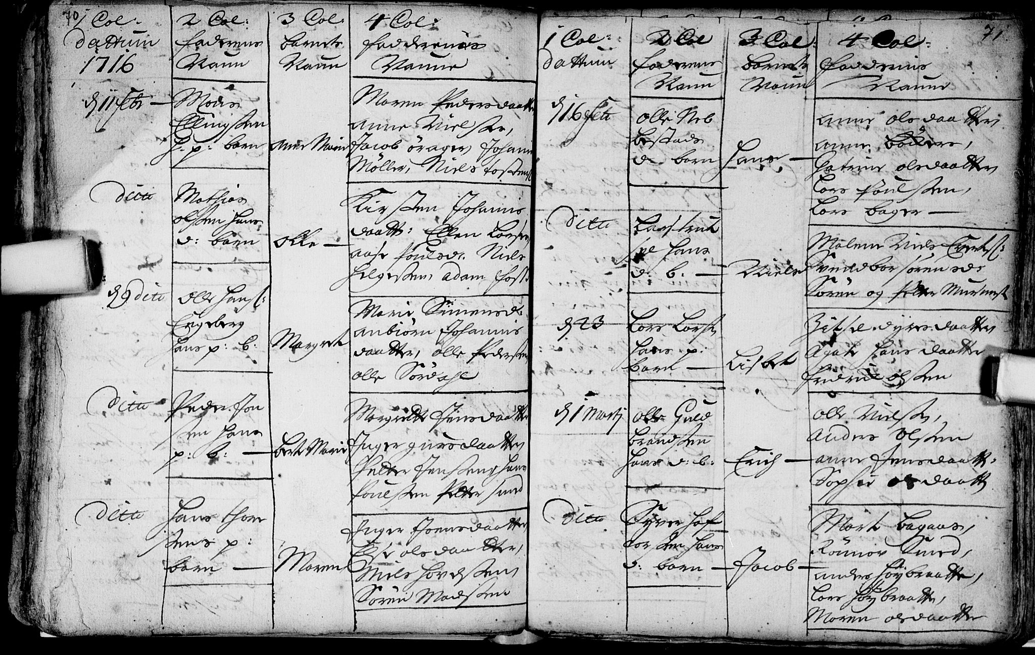 Aker prestekontor kirkebøker, AV/SAO-A-10861/F/L0002: Parish register (official) no. 2, 1714-1720, p. 70-71