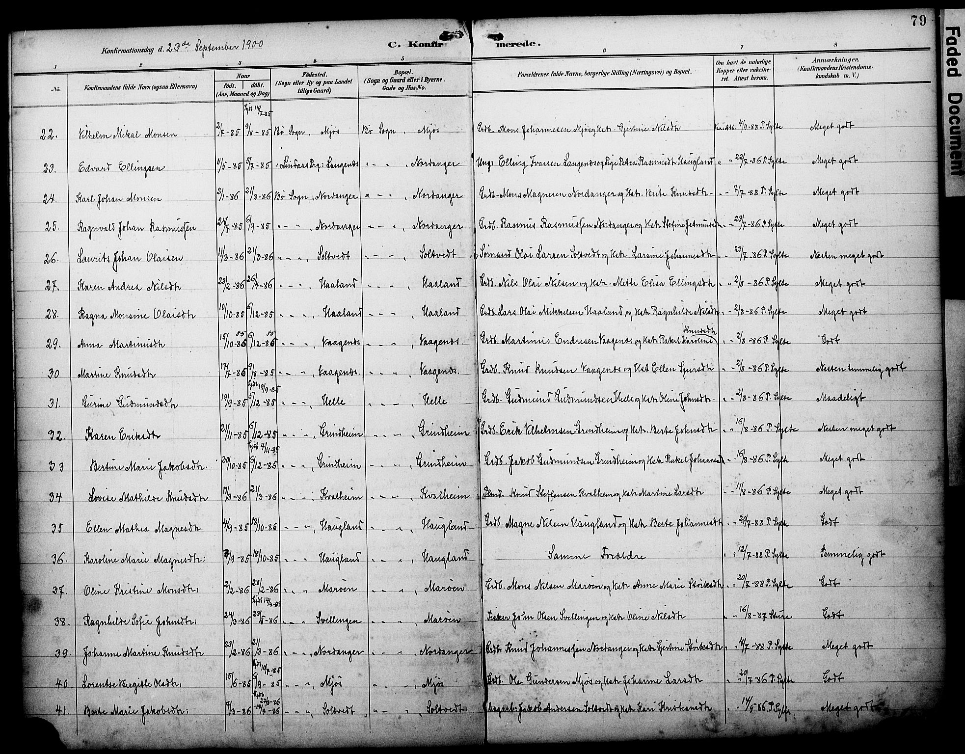 Manger sokneprestembete, AV/SAB-A-76801/H/Haa: Parish register (official) no. C 2, 1891-1902, p. 79