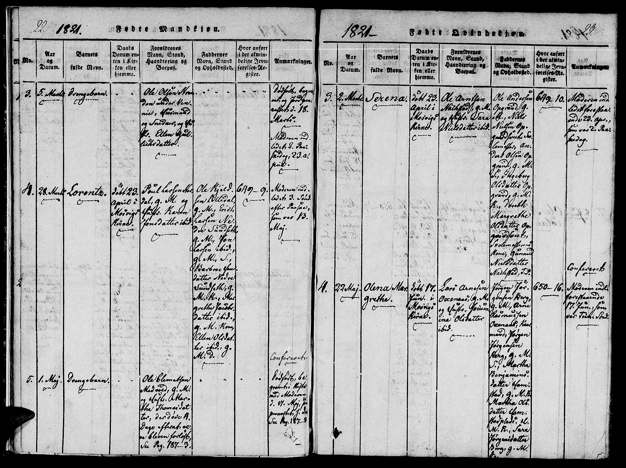 Ministerialprotokoller, klokkerbøker og fødselsregistre - Nord-Trøndelag, SAT/A-1458/733/L0322: Parish register (official) no. 733A01, 1817-1842, p. 22-23