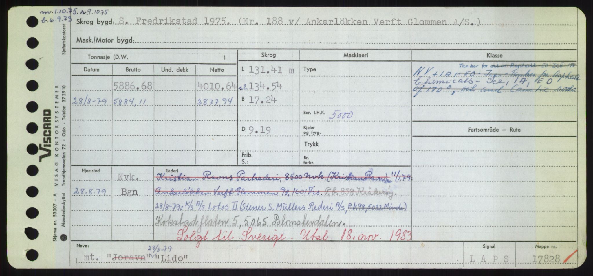 Sjøfartsdirektoratet med forløpere, Skipsmålingen, RA/S-1627/H/Hd/L0023: Fartøy, Lia-Løv, p. 23