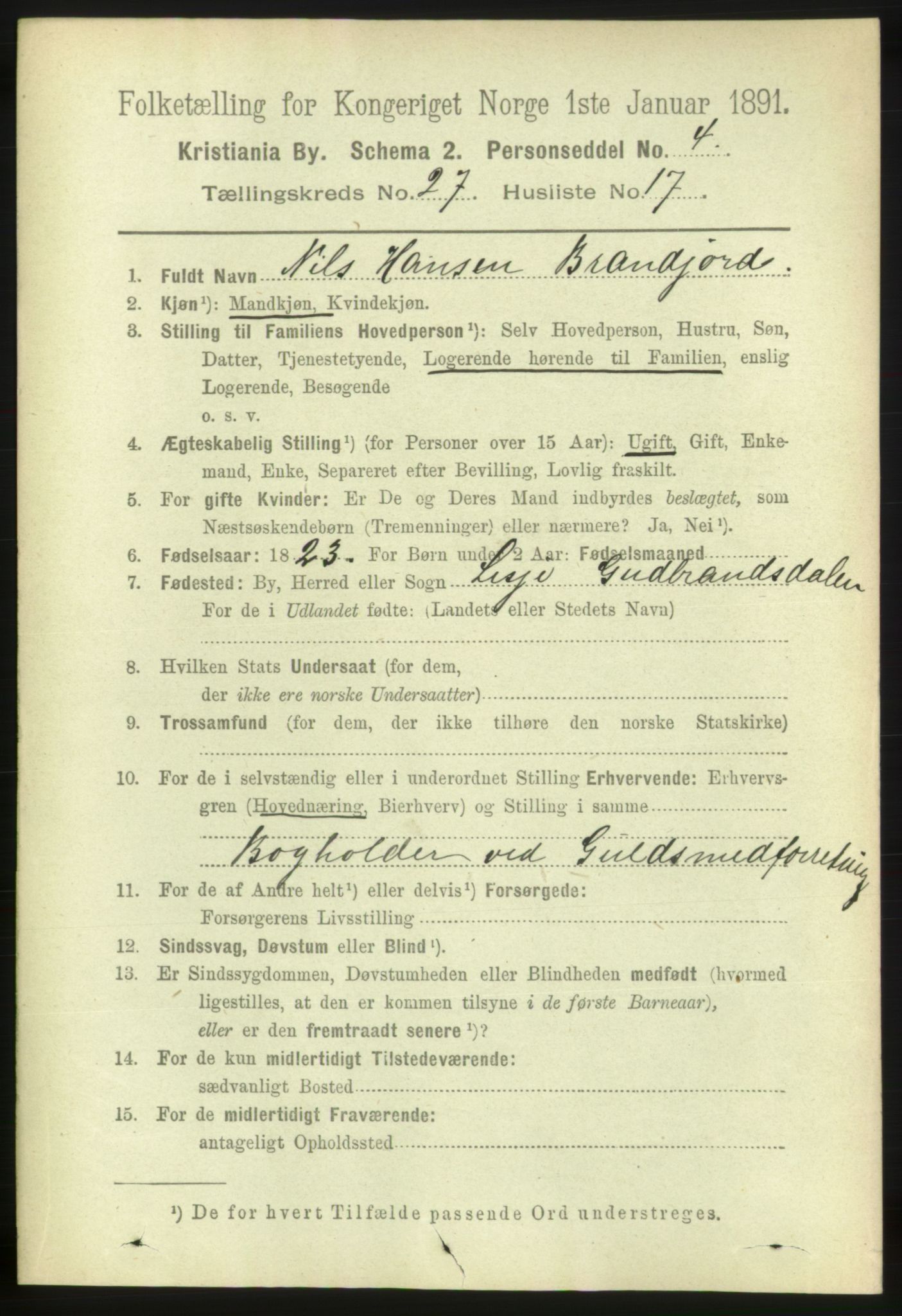 RA, 1891 census for 0301 Kristiania, 1891, p. 14213