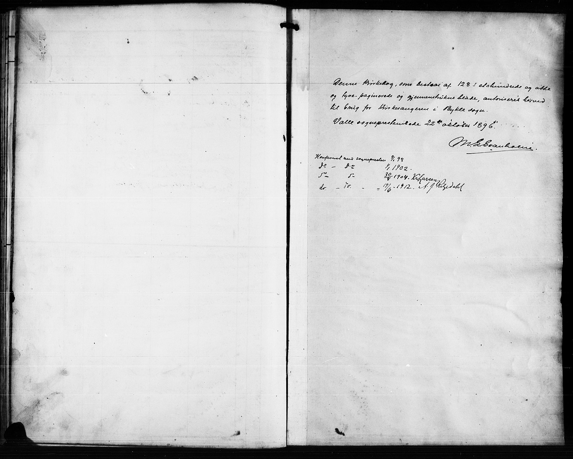 Valle sokneprestkontor, AV/SAK-1111-0044/F/Fb/Fba/L0003: Parish register (copy) no. B 3, 1895-1916