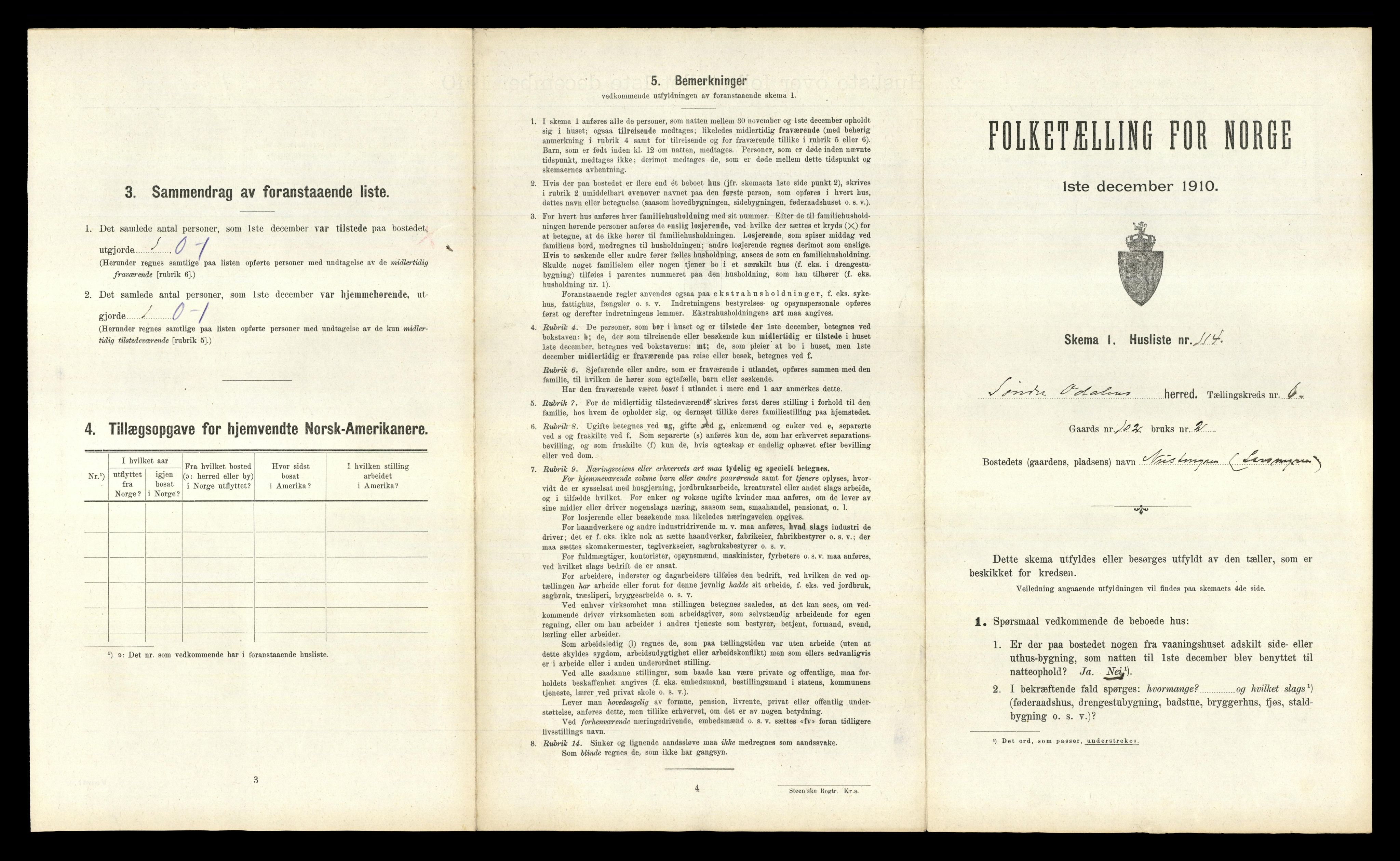 RA, 1910 census for Sør-Odal, 1910, p. 1152