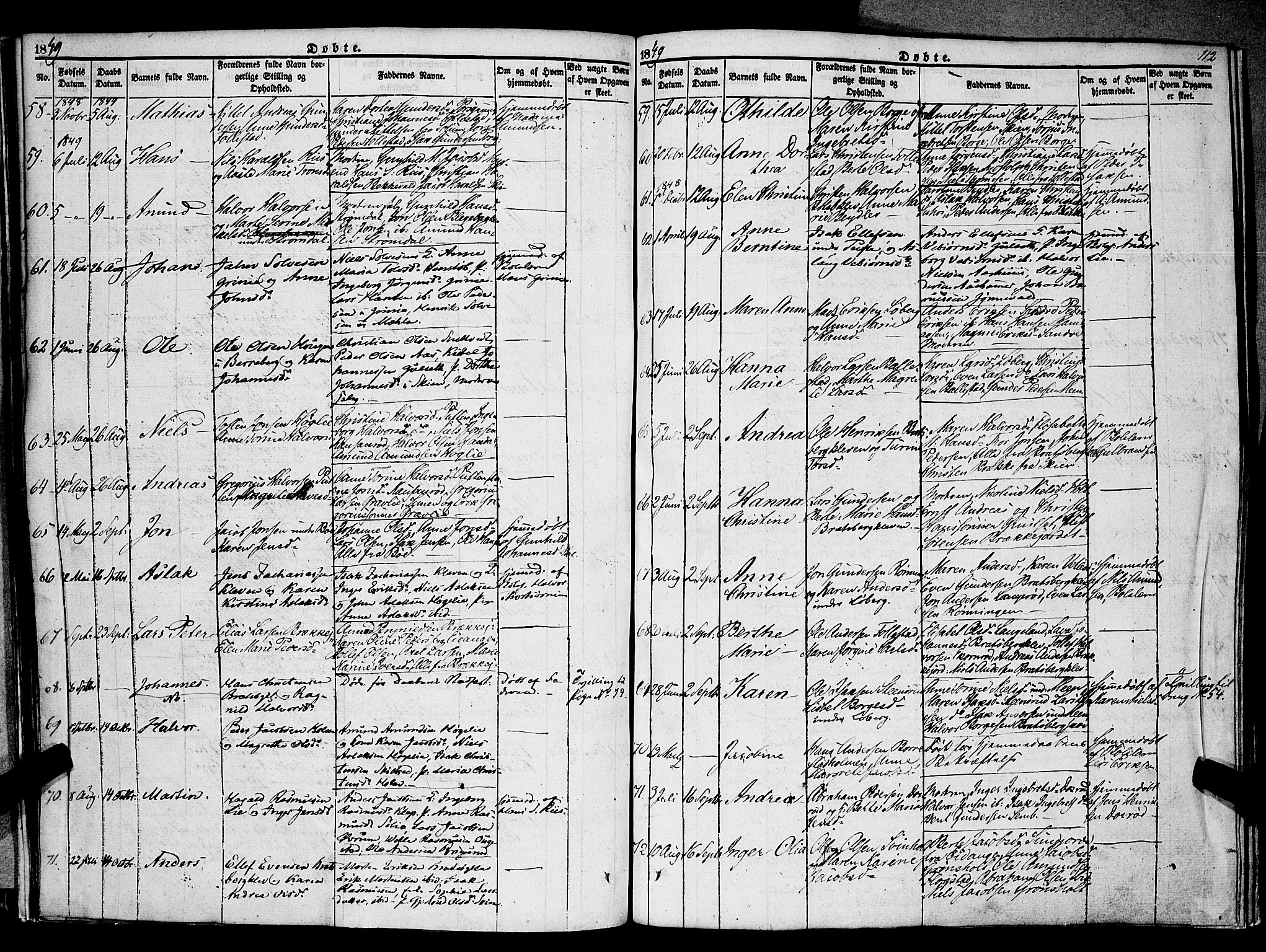 Gjerpen kirkebøker, AV/SAKO-A-265/F/Fa/L0007a: Parish register (official) no. I 7A, 1834-1857, p. 112