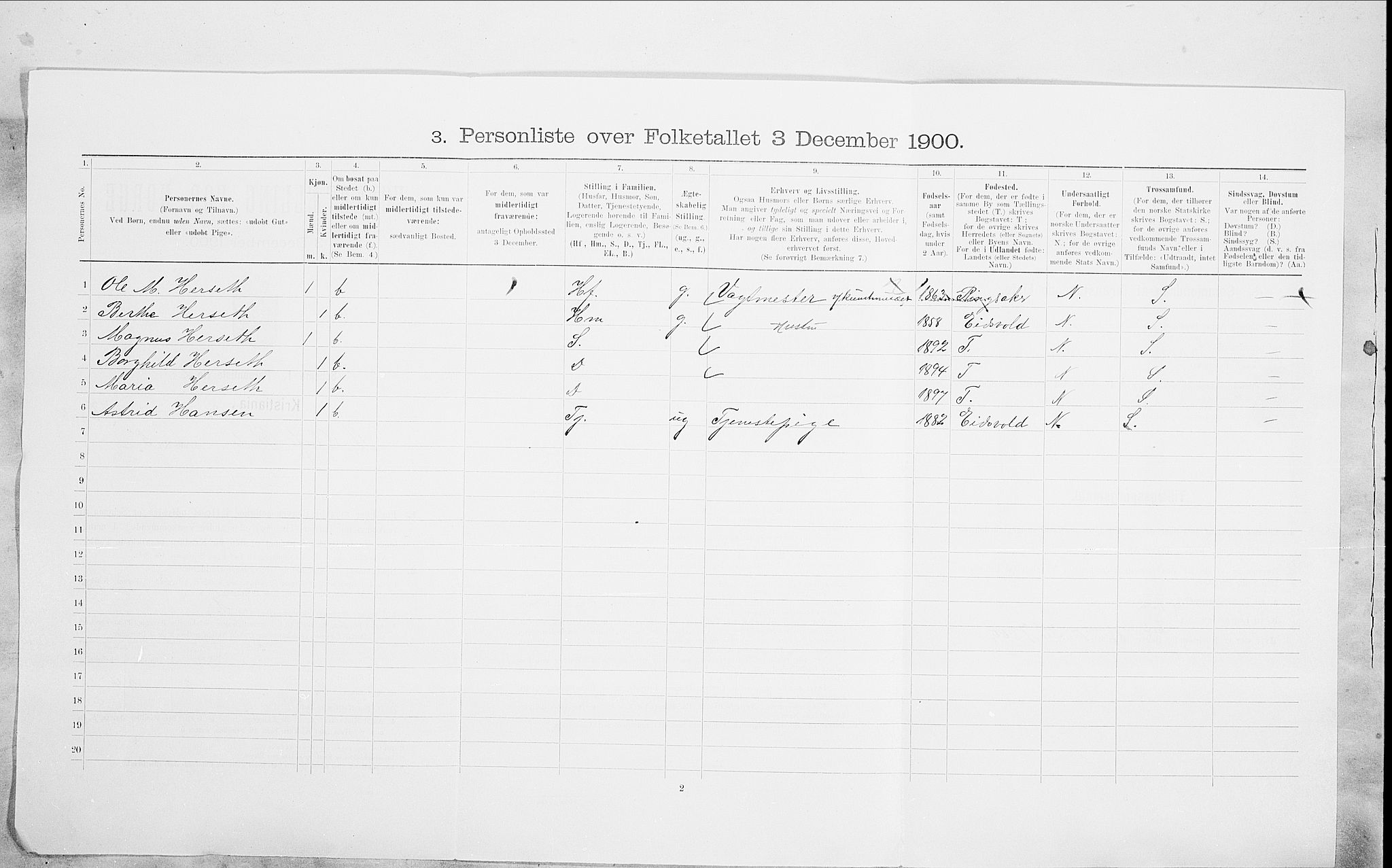 SAO, 1900 census for Kristiania, 1900, p. 90231