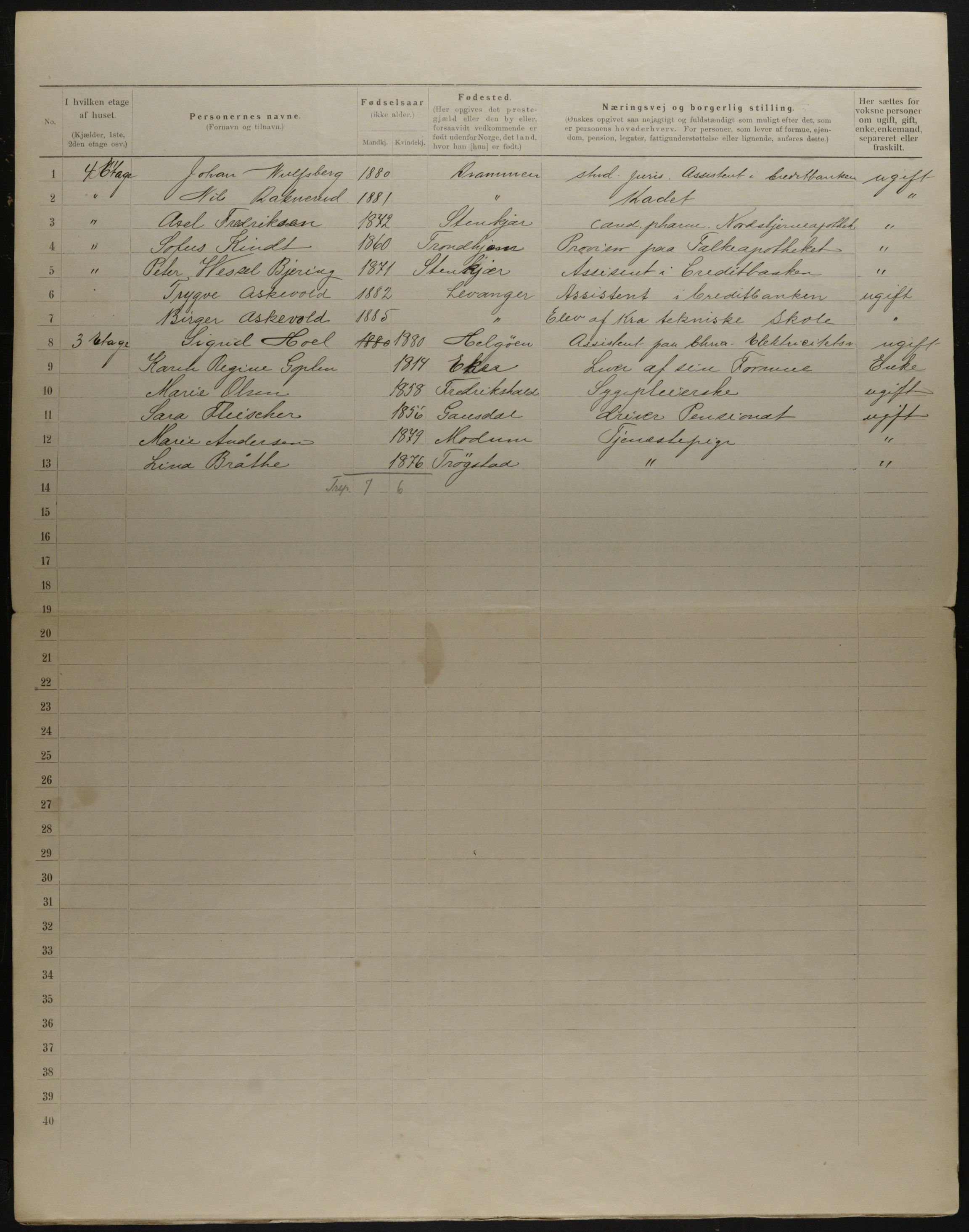 OBA, Municipal Census 1901 for Kristiania, 1901, p. 16138