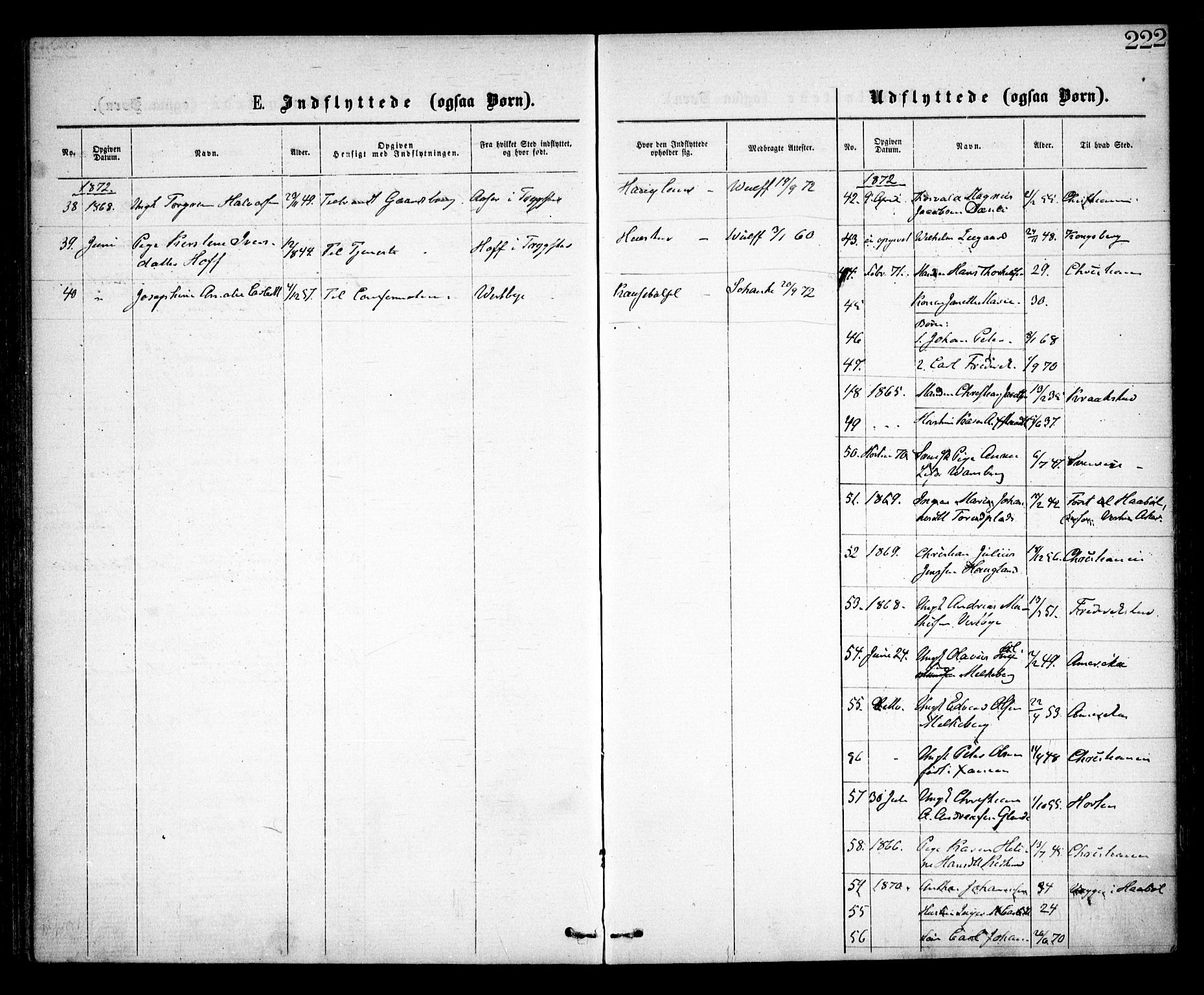 Spydeberg prestekontor Kirkebøker, AV/SAO-A-10924/F/Fa/L0006: Parish register (official) no. I 6, 1863-1874, p. 222