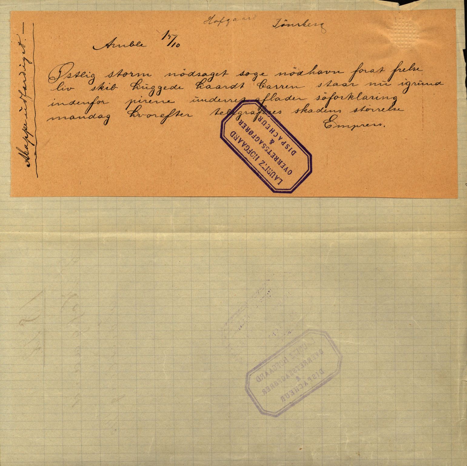 Pa 63 - Østlandske skibsassuranceforening, VEMU/A-1079/G/Ga/L0029/0005: Havaridokumenter / Empress, Else Kathrine, Elida, Vikingstad, Væni, 1892, p. 15
