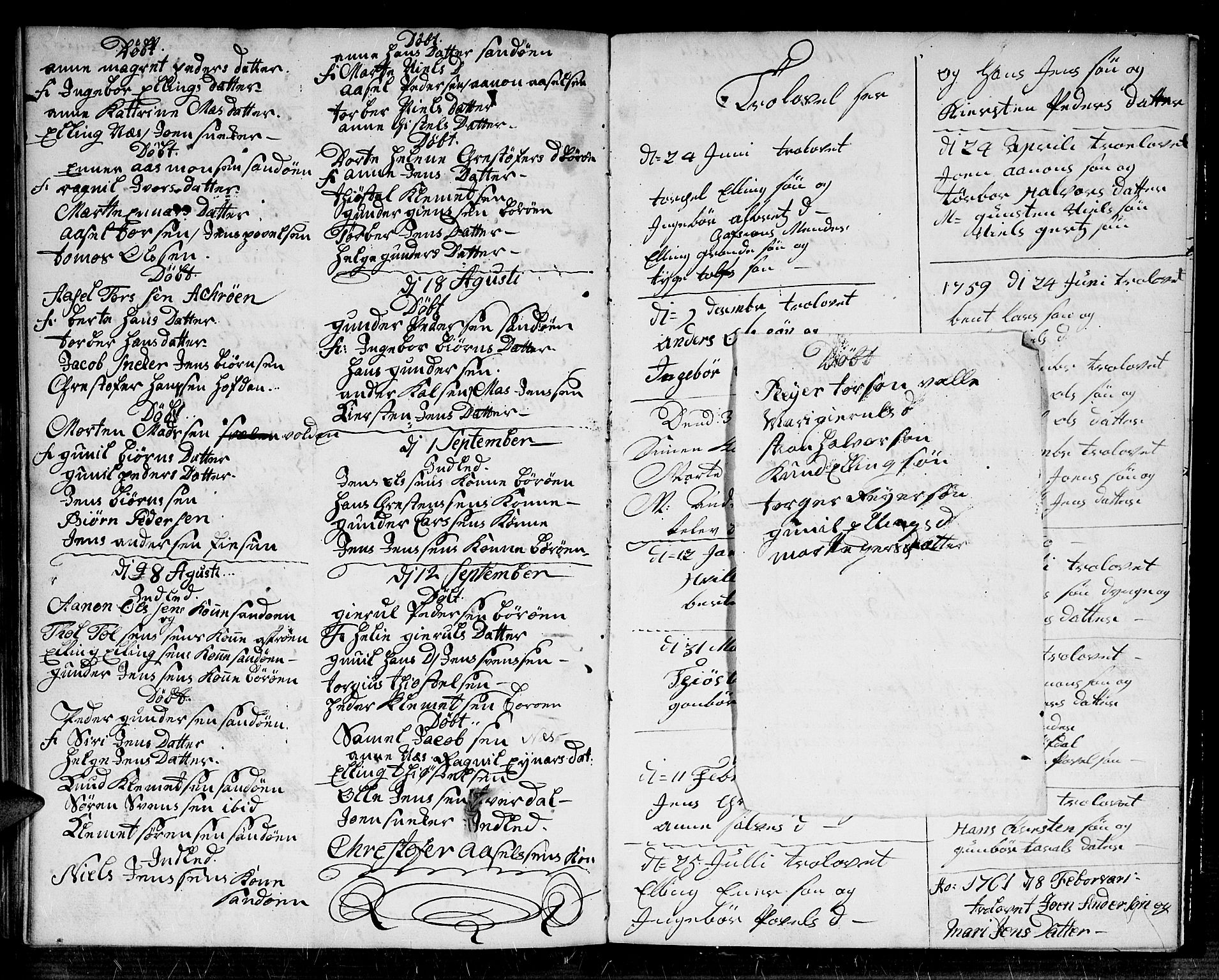 Dypvåg sokneprestkontor, SAK/1111-0007/F/Fb/Fba/L0006: Parish register (copy) no. B 6, 1746-1762, p. 72