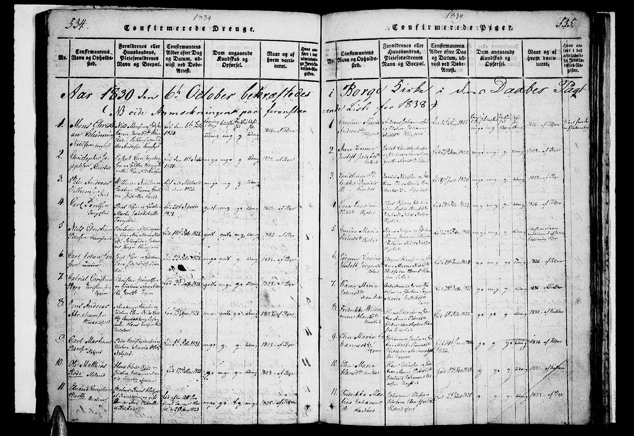 Ministerialprotokoller, klokkerbøker og fødselsregistre - Nordland, SAT/A-1459/880/L1130: Parish register (official) no. 880A04, 1821-1843, p. 534-535