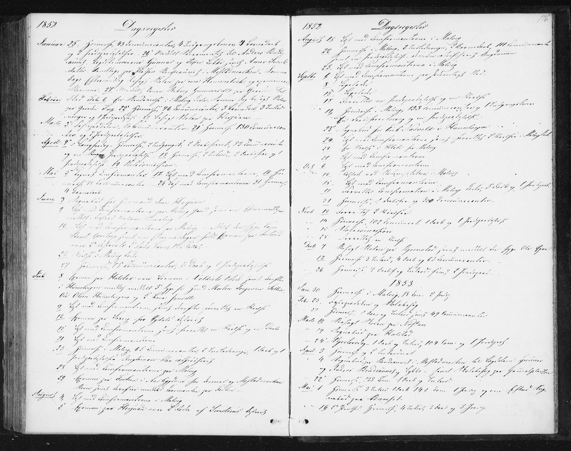 Ministerialprotokoller, klokkerbøker og fødselsregistre - Sør-Trøndelag, SAT/A-1456/616/L0407: Parish register (official) no. 616A04, 1848-1856, p. 176