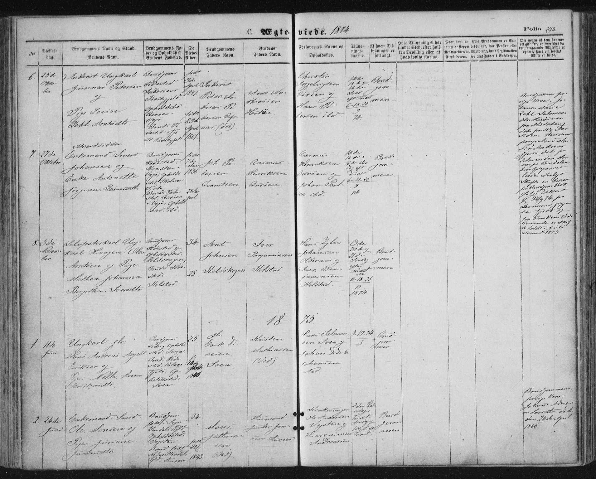 Ministerialprotokoller, klokkerbøker og fødselsregistre - Nordland, AV/SAT-A-1459/816/L0241: Parish register (official) no. 816A07, 1870-1885, p. 193