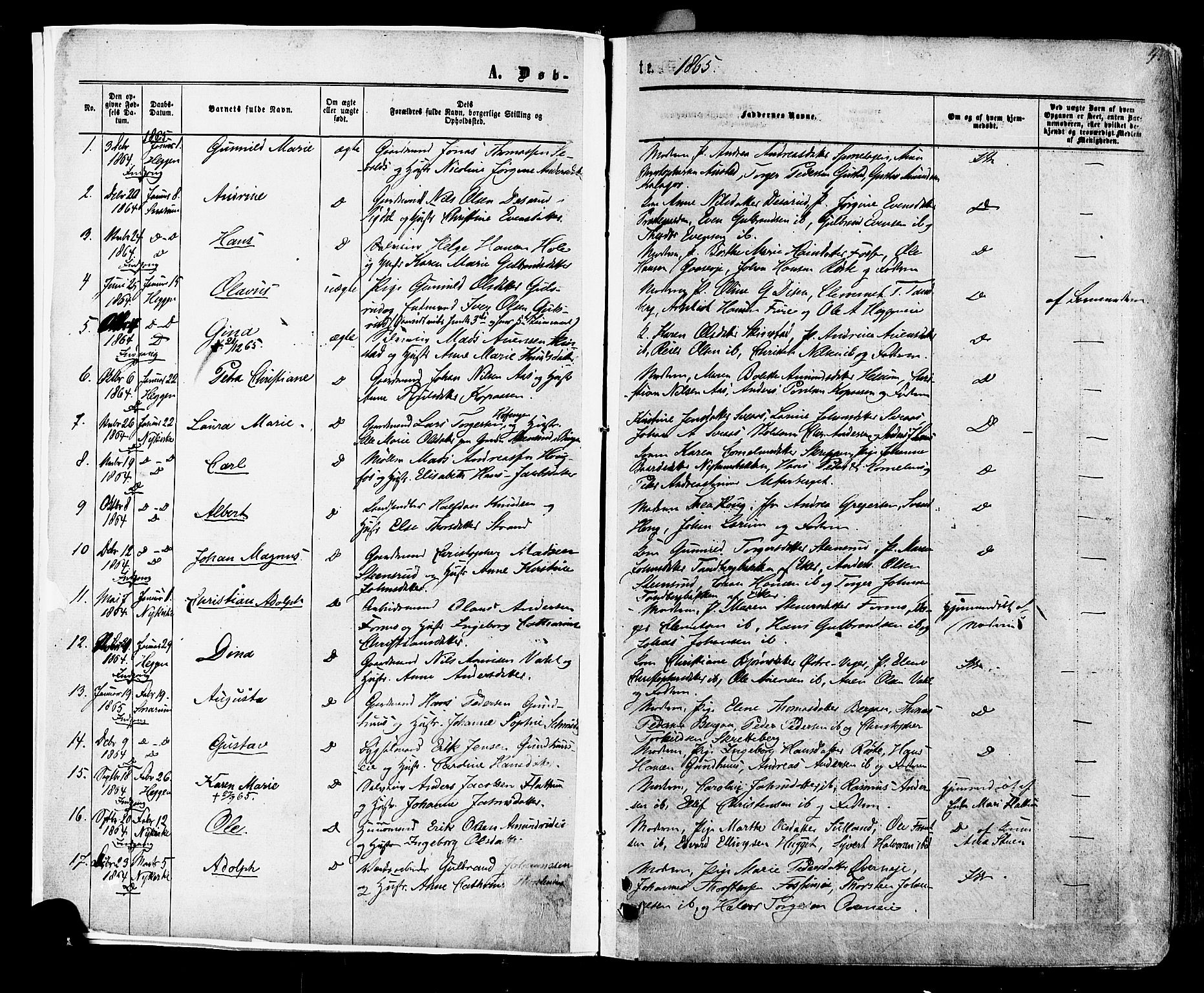 Modum kirkebøker, SAKO/A-234/F/Fa/L0010: Parish register (official) no. 10, 1865-1876, p. 4