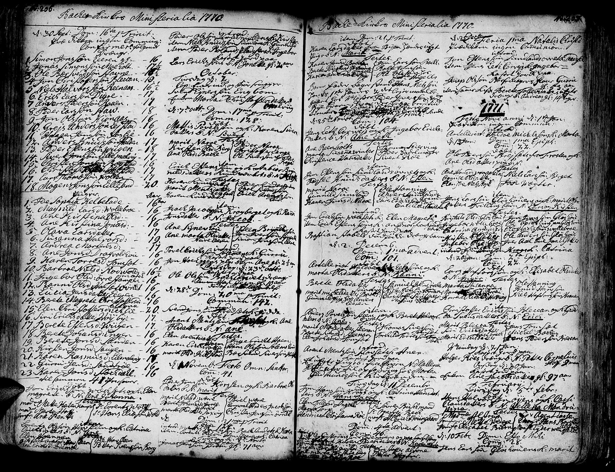 Ministerialprotokoller, klokkerbøker og fødselsregistre - Sør-Trøndelag, SAT/A-1456/606/L0276: Parish register (official) no. 606A01 /2, 1727-1779, p. 206-207