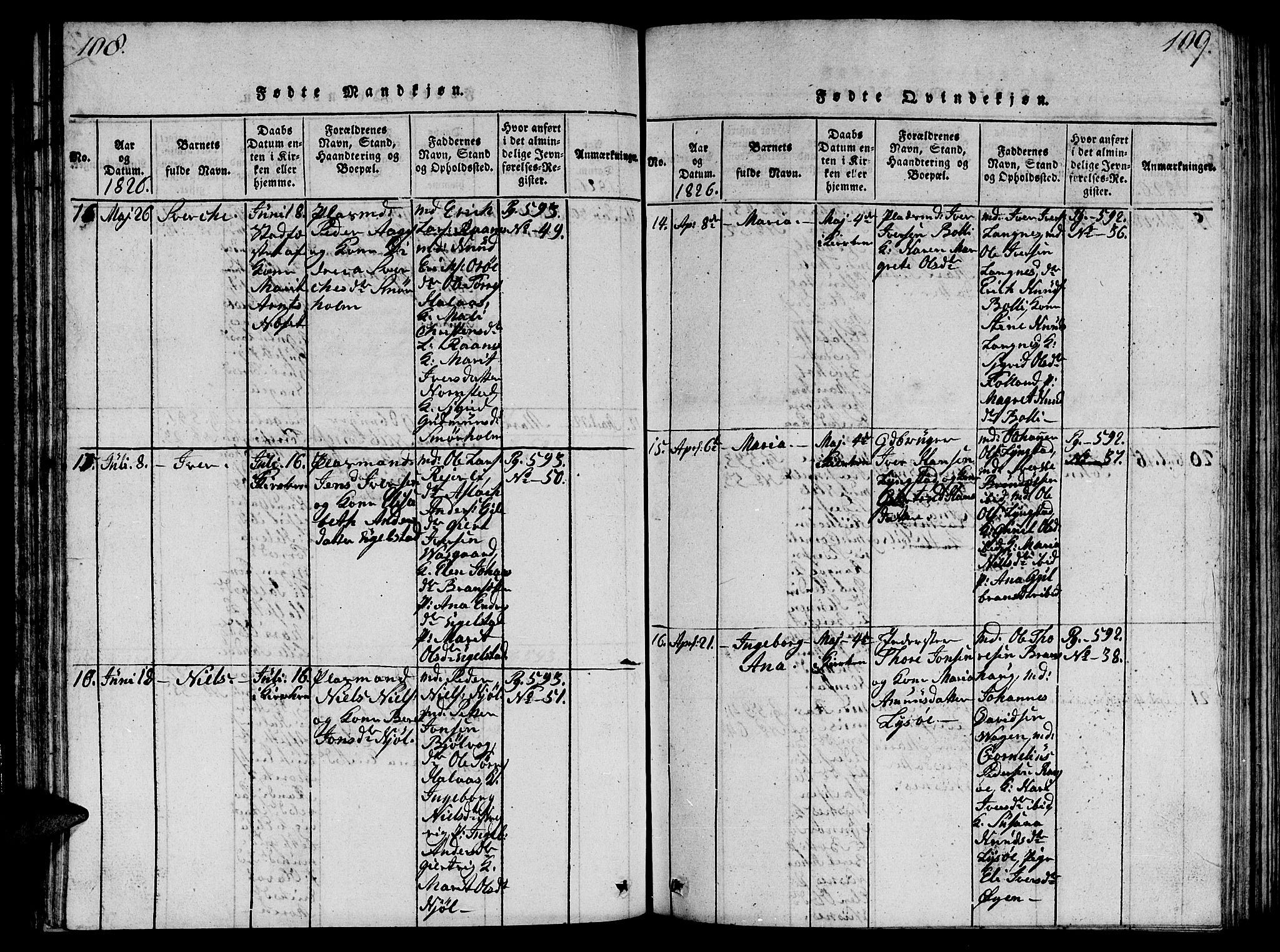 Ministerialprotokoller, klokkerbøker og fødselsregistre - Møre og Romsdal, AV/SAT-A-1454/570/L0831: Parish register (official) no. 570A05, 1819-1829, p. 108-109