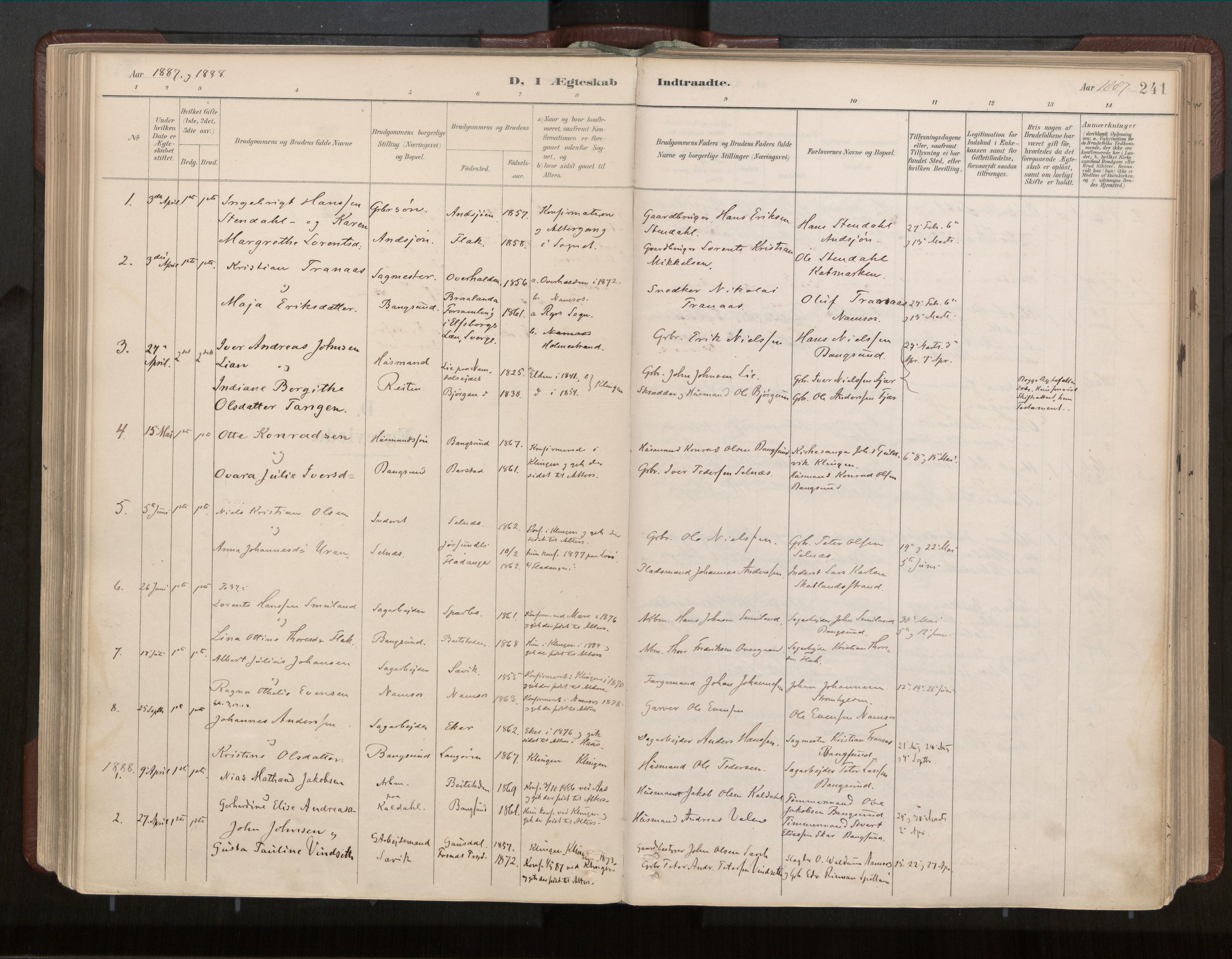 Ministerialprotokoller, klokkerbøker og fødselsregistre - Nord-Trøndelag, SAT/A-1458/770/L0589: Parish register (official) no. 770A03, 1887-1929, p. 241