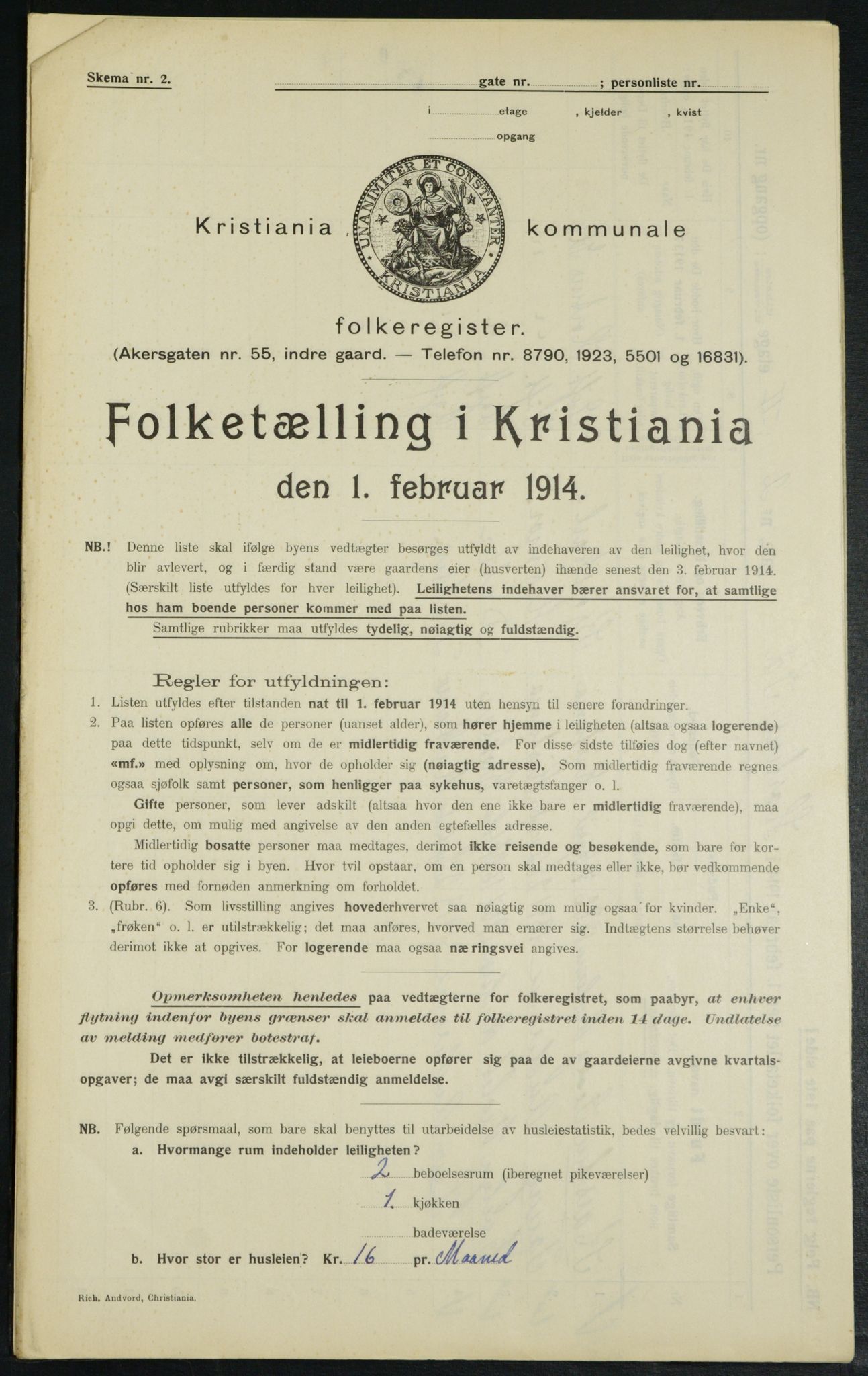 OBA, Municipal Census 1914 for Kristiania, 1914, p. 41461