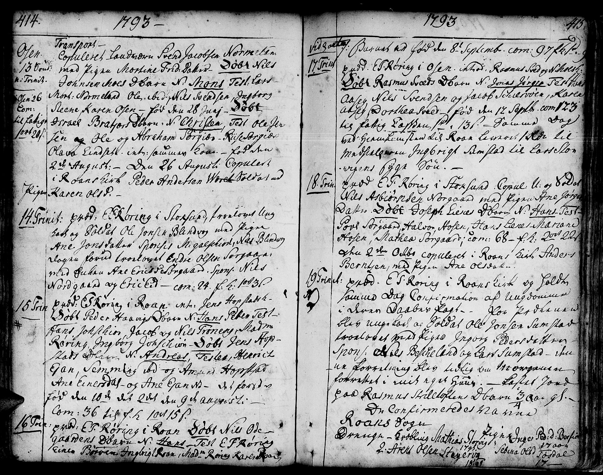 Ministerialprotokoller, klokkerbøker og fødselsregistre - Sør-Trøndelag, SAT/A-1456/657/L0700: Parish register (official) no. 657A01, 1732-1801, p. 414-415