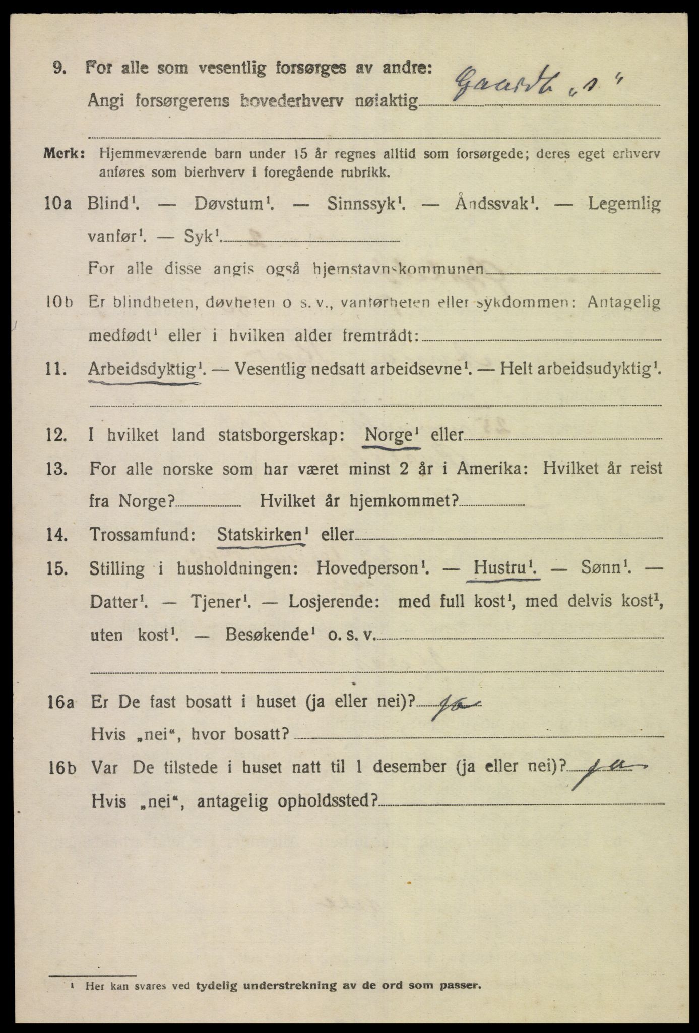 SAK, 1920 census for Øyslebø, 1920, p. 1295