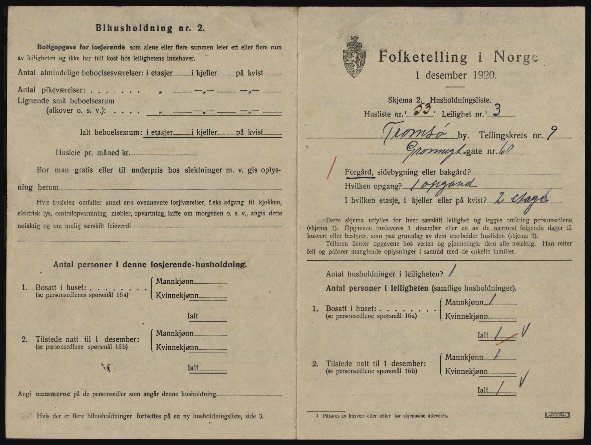 SATØ, 1920 census for Tromsø, 1920, p. 5035