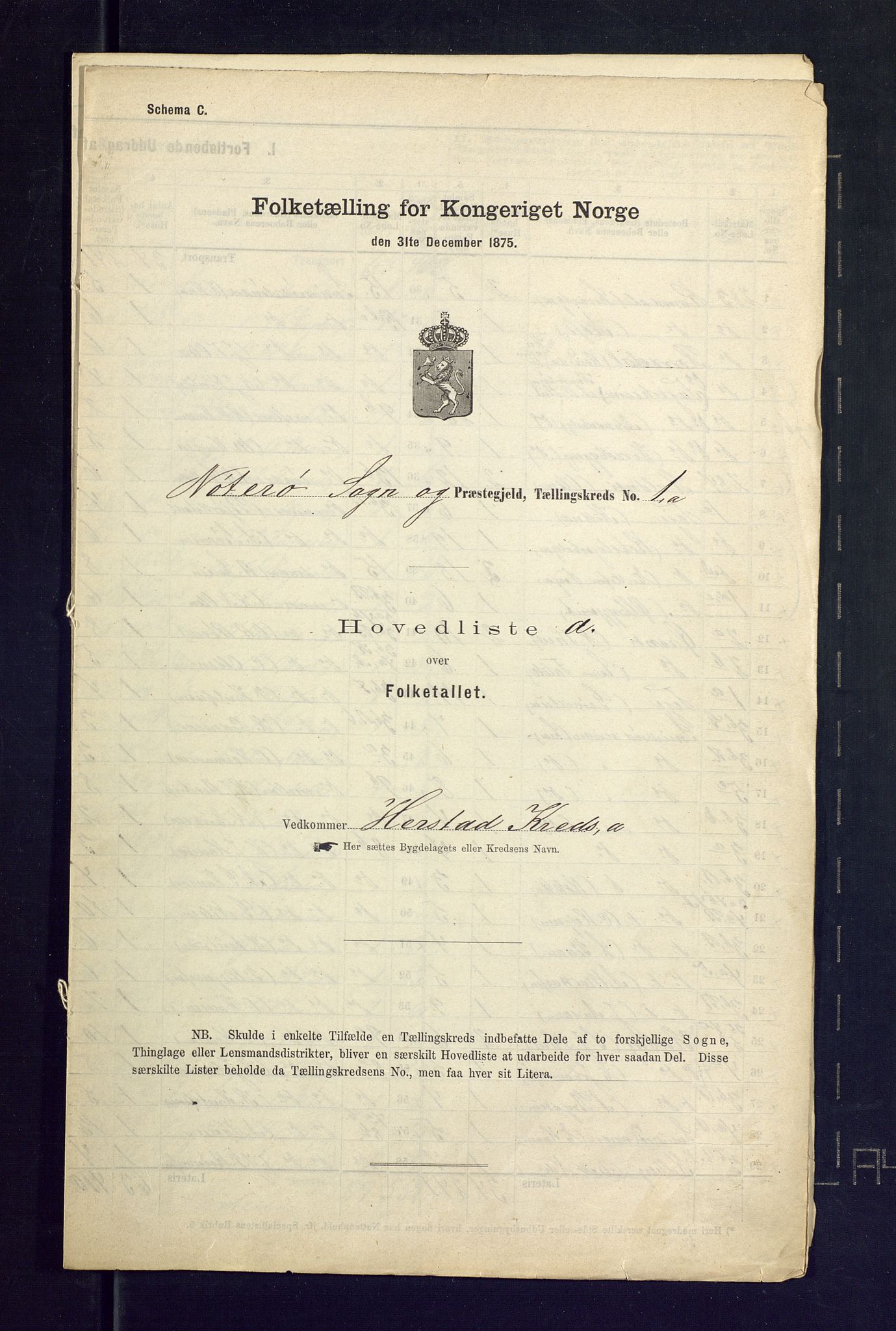 SAKO, 1875 census for 0722P Nøtterøy, 1875, p. 2