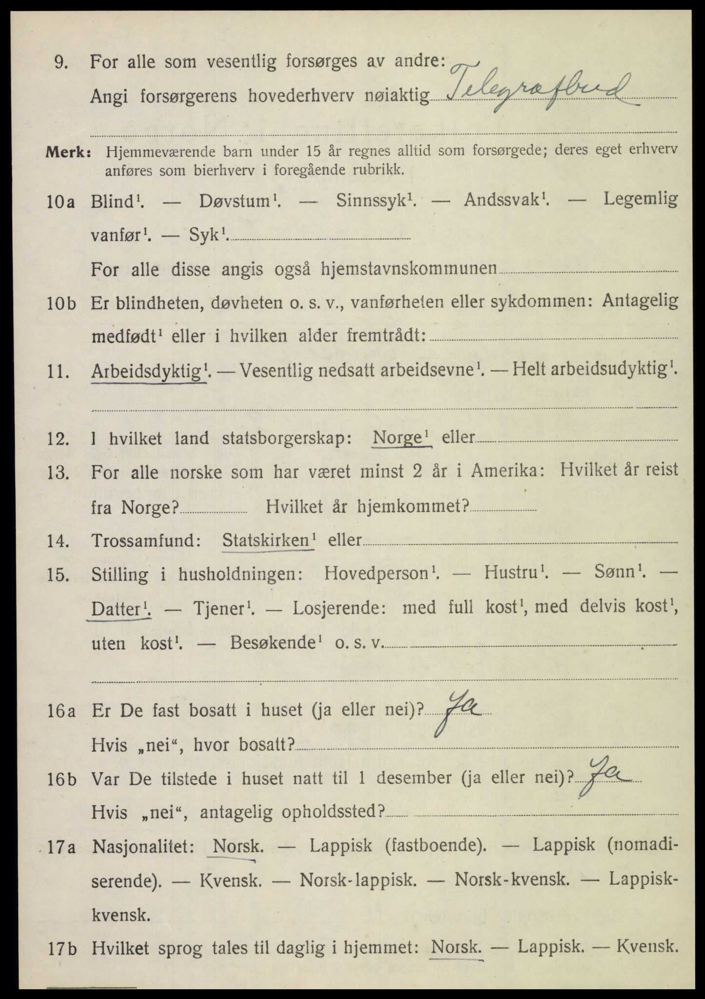 SAT, 1920 census for Brønnøy, 1920, p. 6509