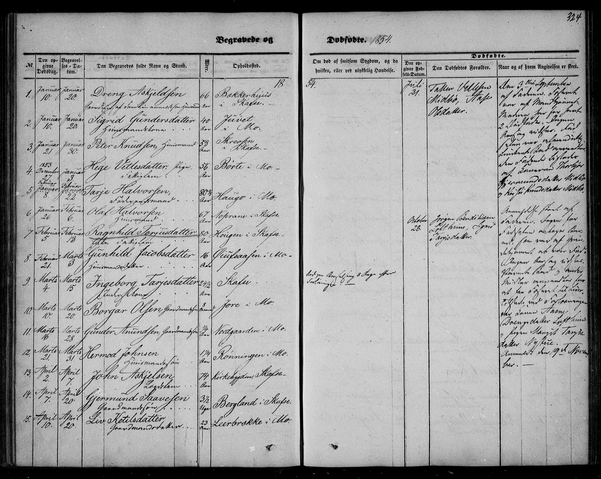Mo kirkebøker, SAKO/A-286/F/Fa/L0005: Parish register (official) no. I 5, 1844-1864, p. 324