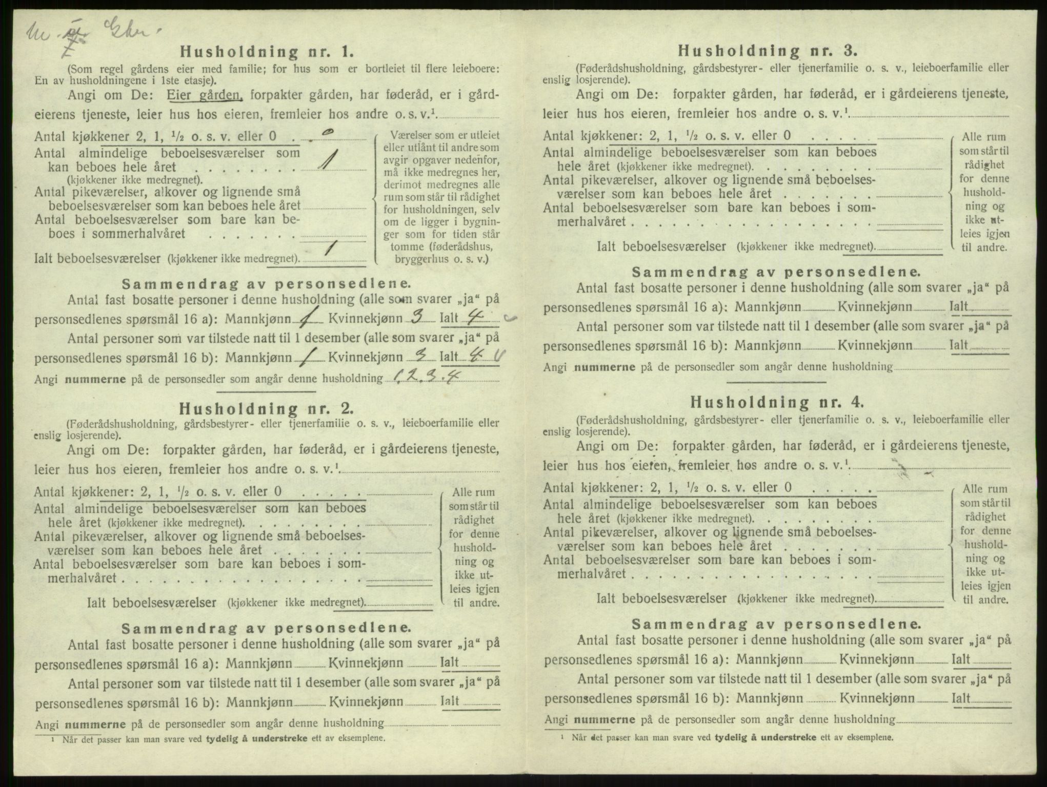 SAB, 1920 census for Hyllestad, 1920, p. 137