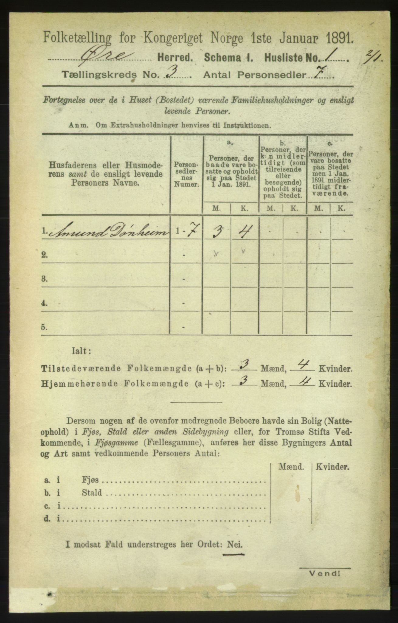 RA, 1891 census for 1558 Øre, 1891, p. 1026