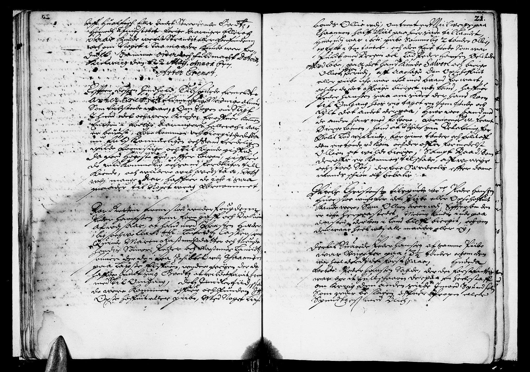 Finnmark sorenskriveri, AV/SATØ-S-0053/F/Fa/L0015: Justisprotokoller, 1677-1678, p. 20b-21a