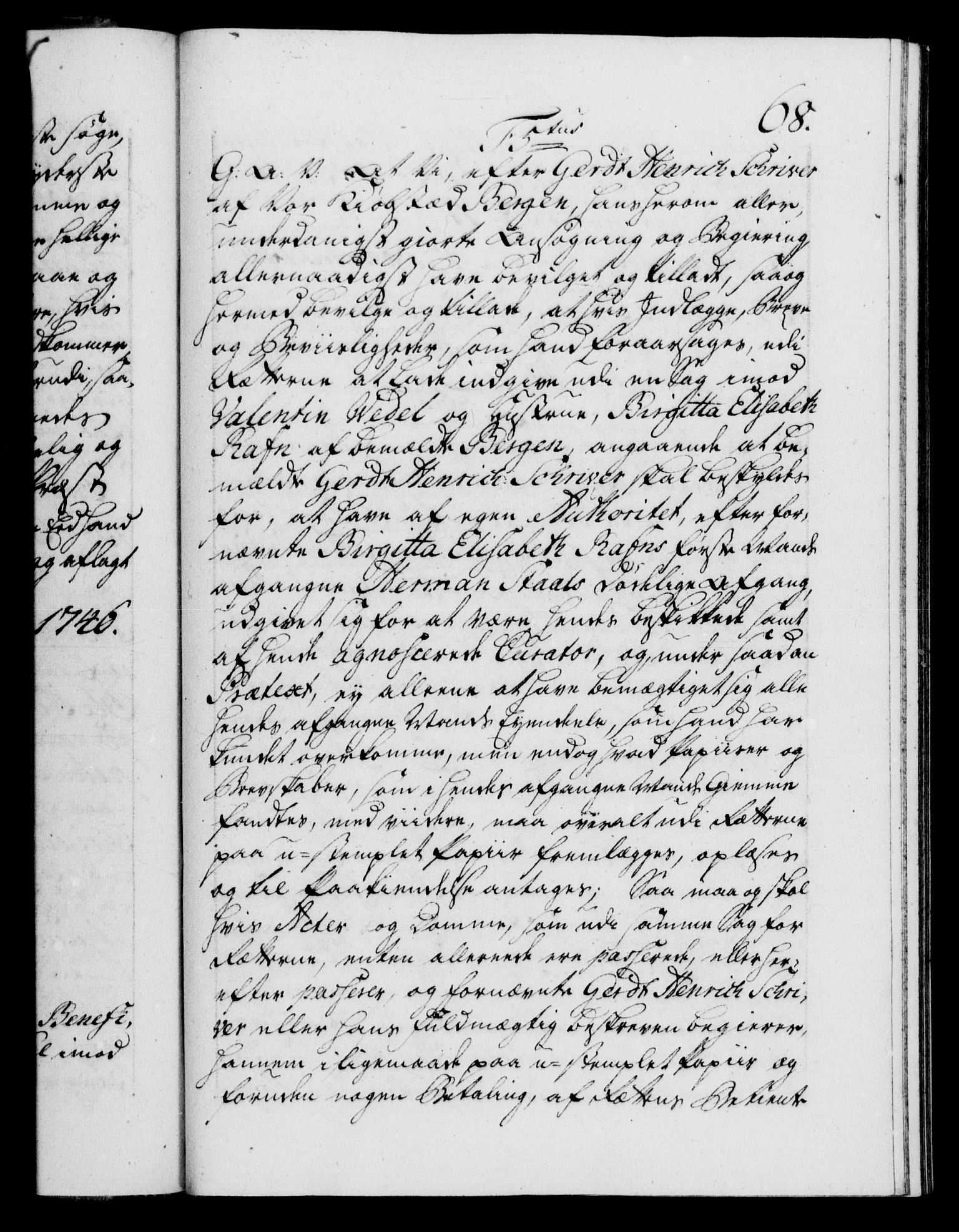 Danske Kanselli 1572-1799, AV/RA-EA-3023/F/Fc/Fca/Fcaa/L0035: Norske registre, 1746-1748, p. 68a