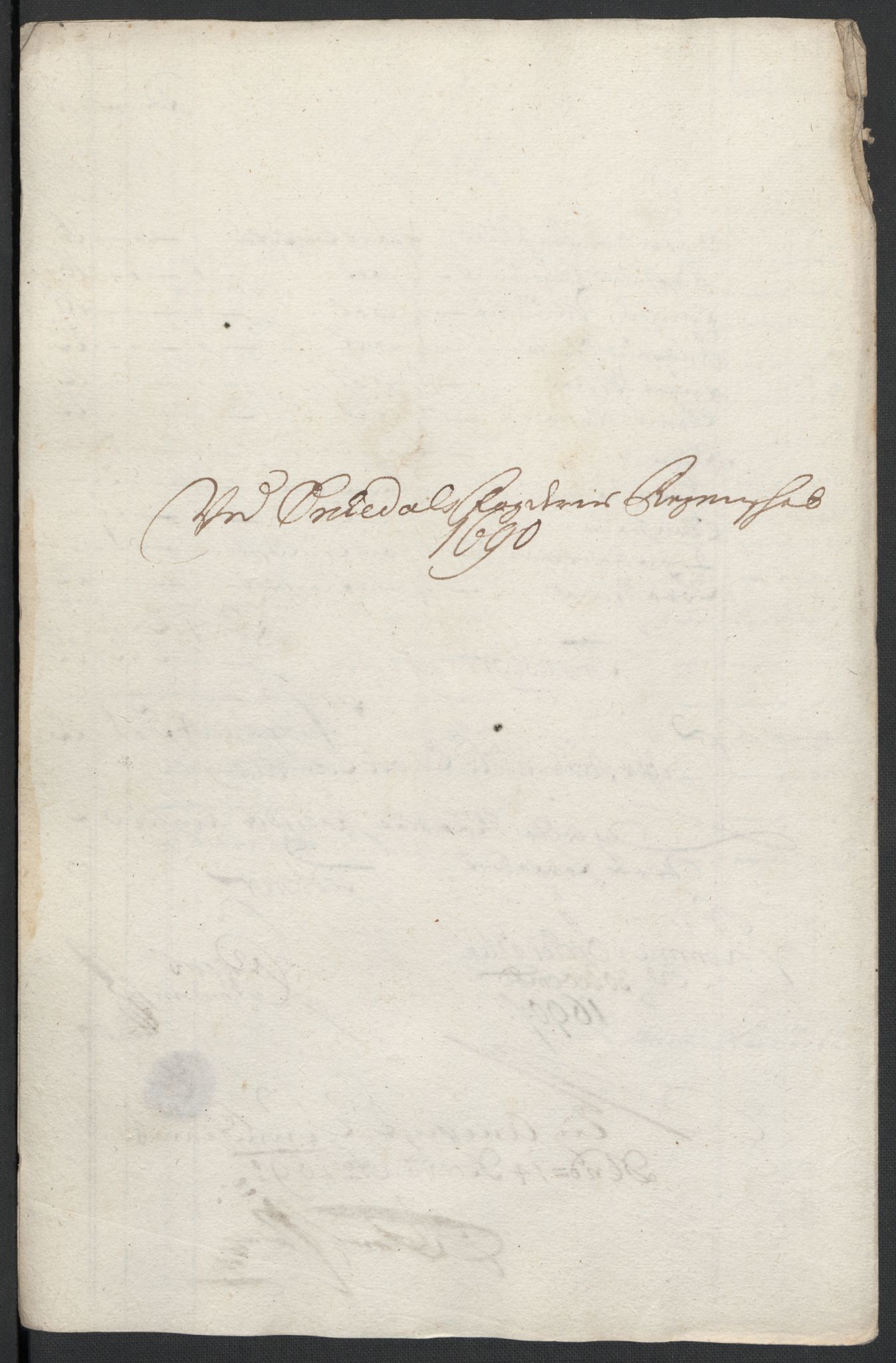 Rentekammeret inntil 1814, Reviderte regnskaper, Fogderegnskap, RA/EA-4092/R58/L3936: Fogderegnskap Orkdal, 1689-1690, p. 406