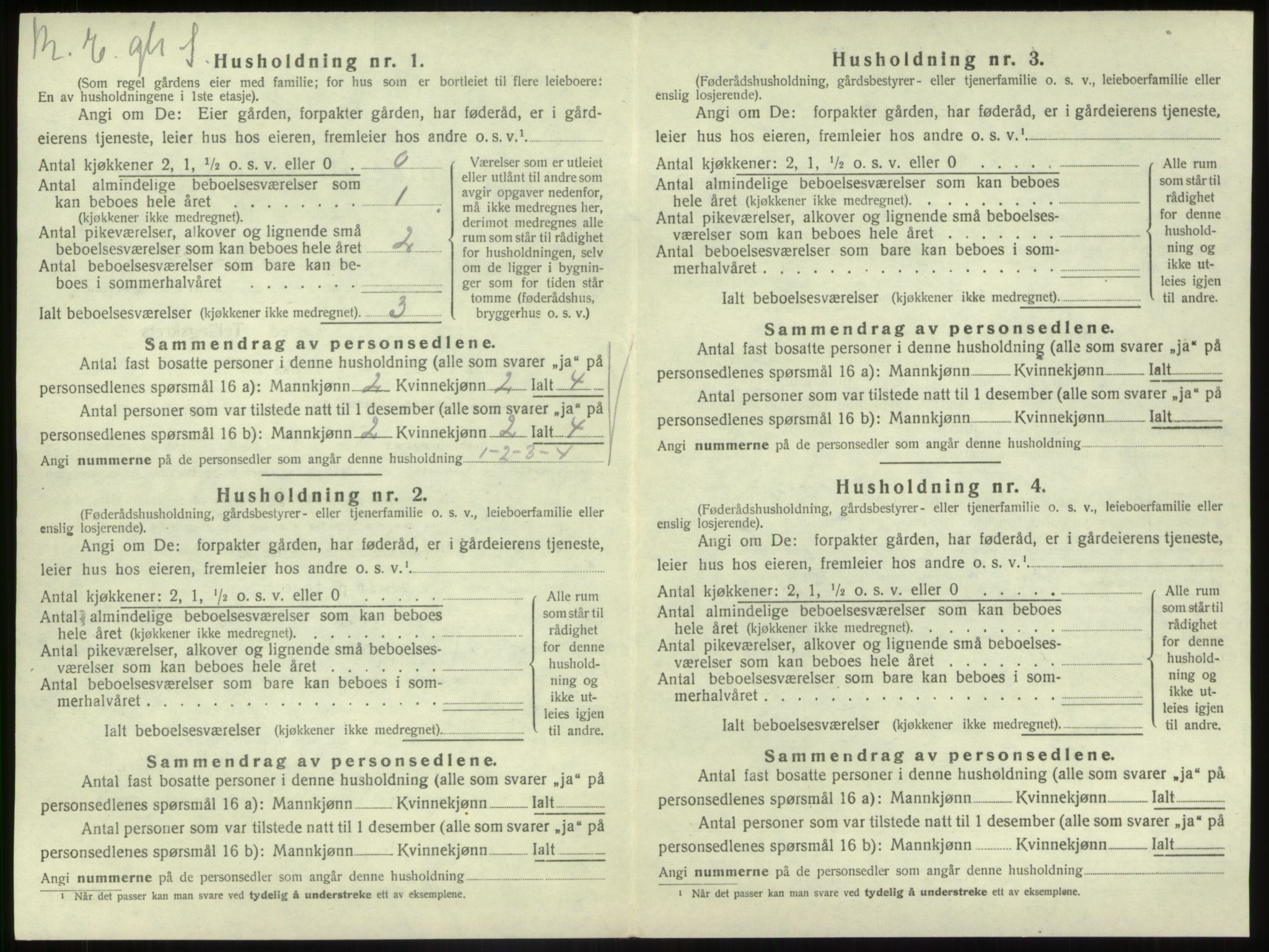 SAB, 1920 census for Gaular, 1920, p. 1190