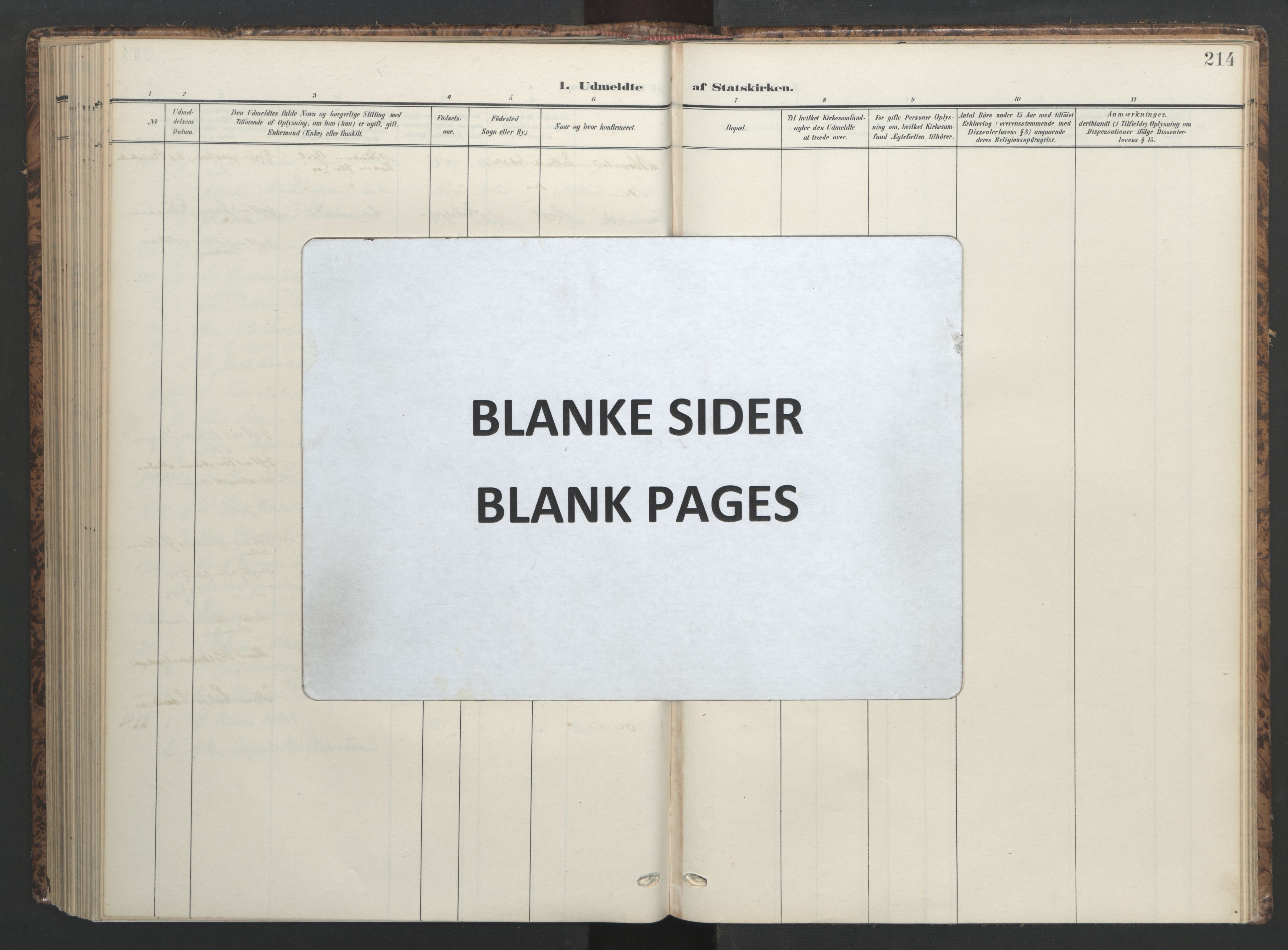 Ministerialprotokoller, klokkerbøker og fødselsregistre - Sør-Trøndelag, SAT/A-1456/655/L0682: Parish register (official) no. 655A11, 1908-1922, p. 214