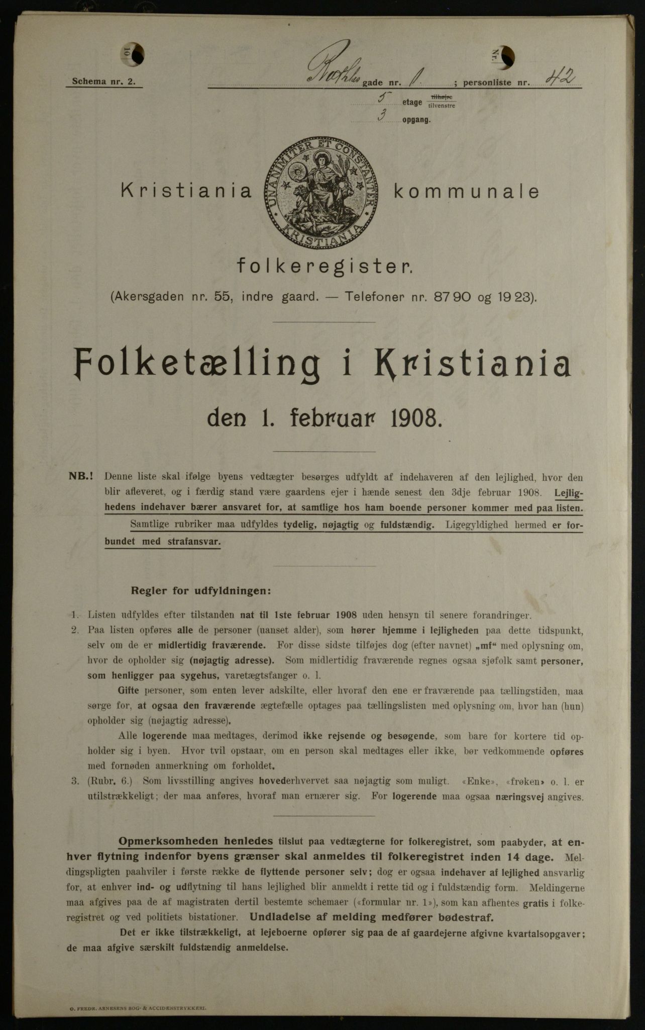 OBA, Municipal Census 1908 for Kristiania, 1908, p. 73566