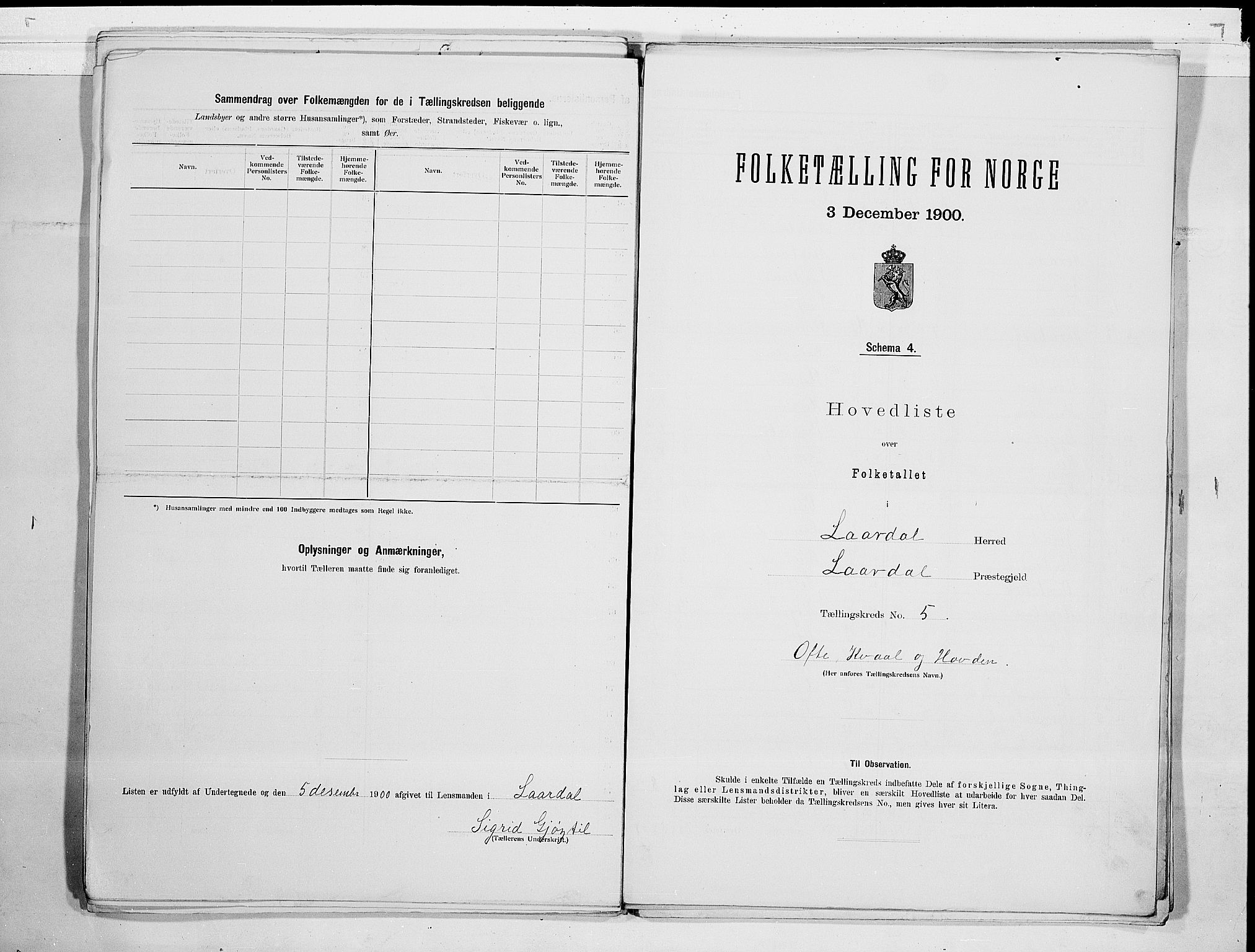 SAKO, 1900 census for Lårdal, 1900, p. 12