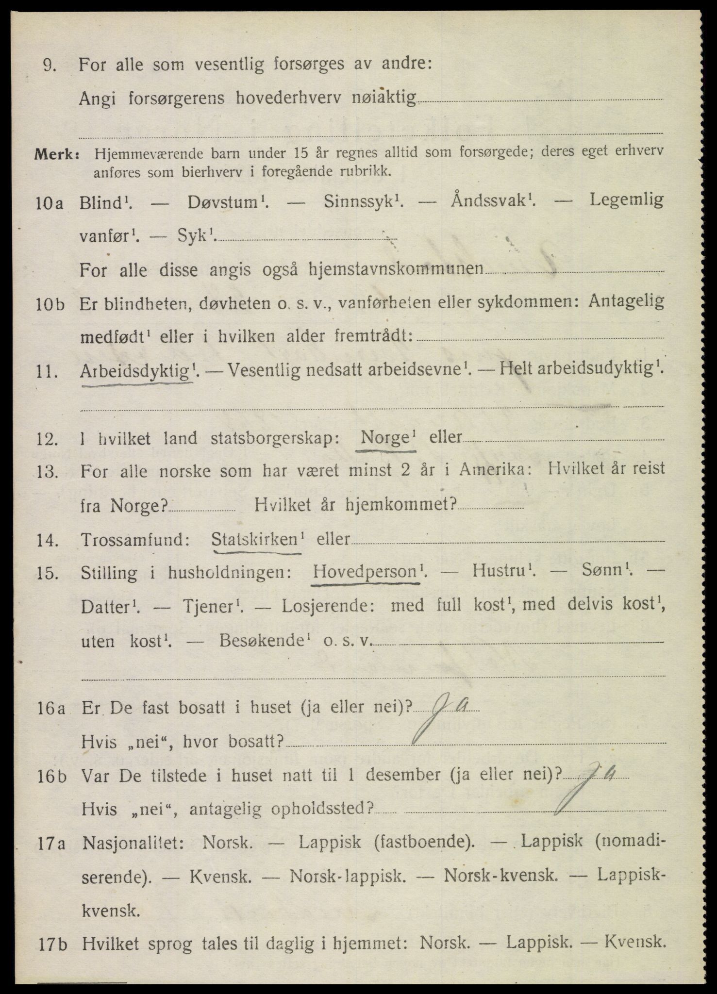 SAT, 1920 census for Vevelstad, 1920, p. 2611